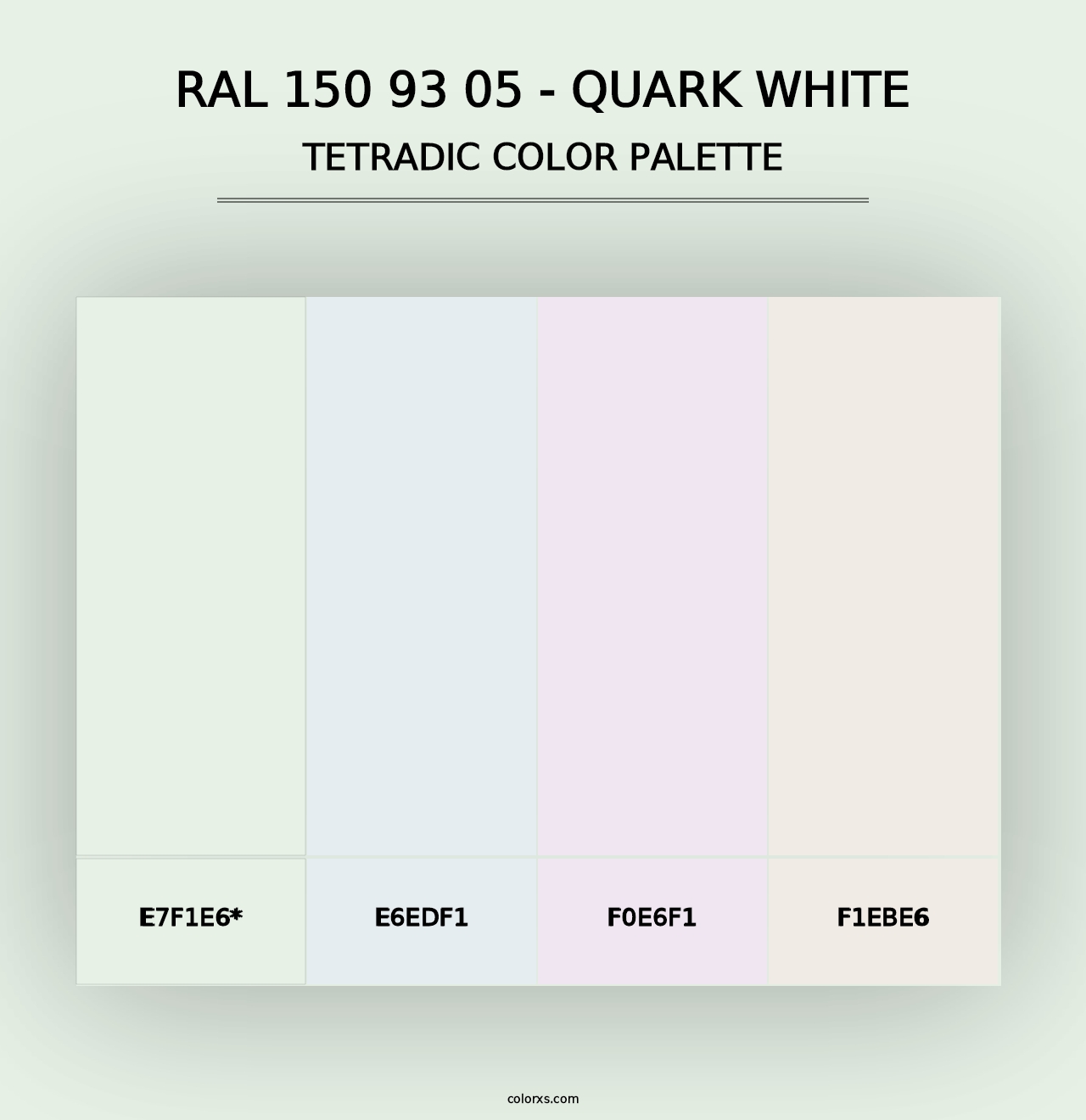 RAL 150 93 05 - Quark White - Tetradic Color Palette