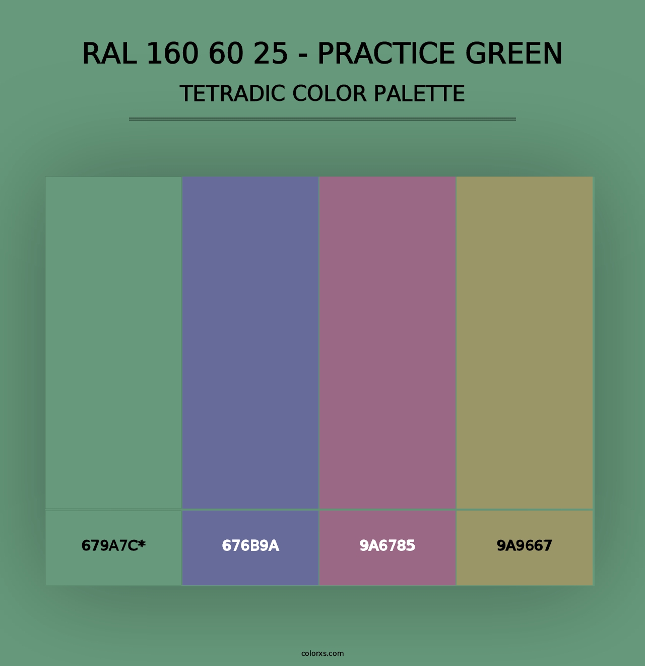 RAL 160 60 25 - Practice Green - Tetradic Color Palette