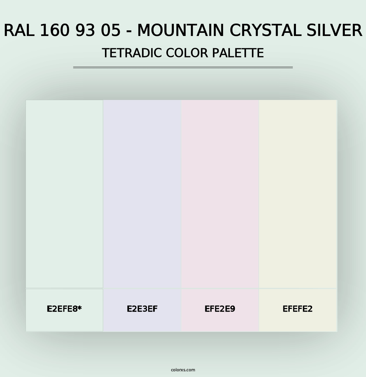 RAL 160 93 05 - Mountain Crystal Silver - Tetradic Color Palette