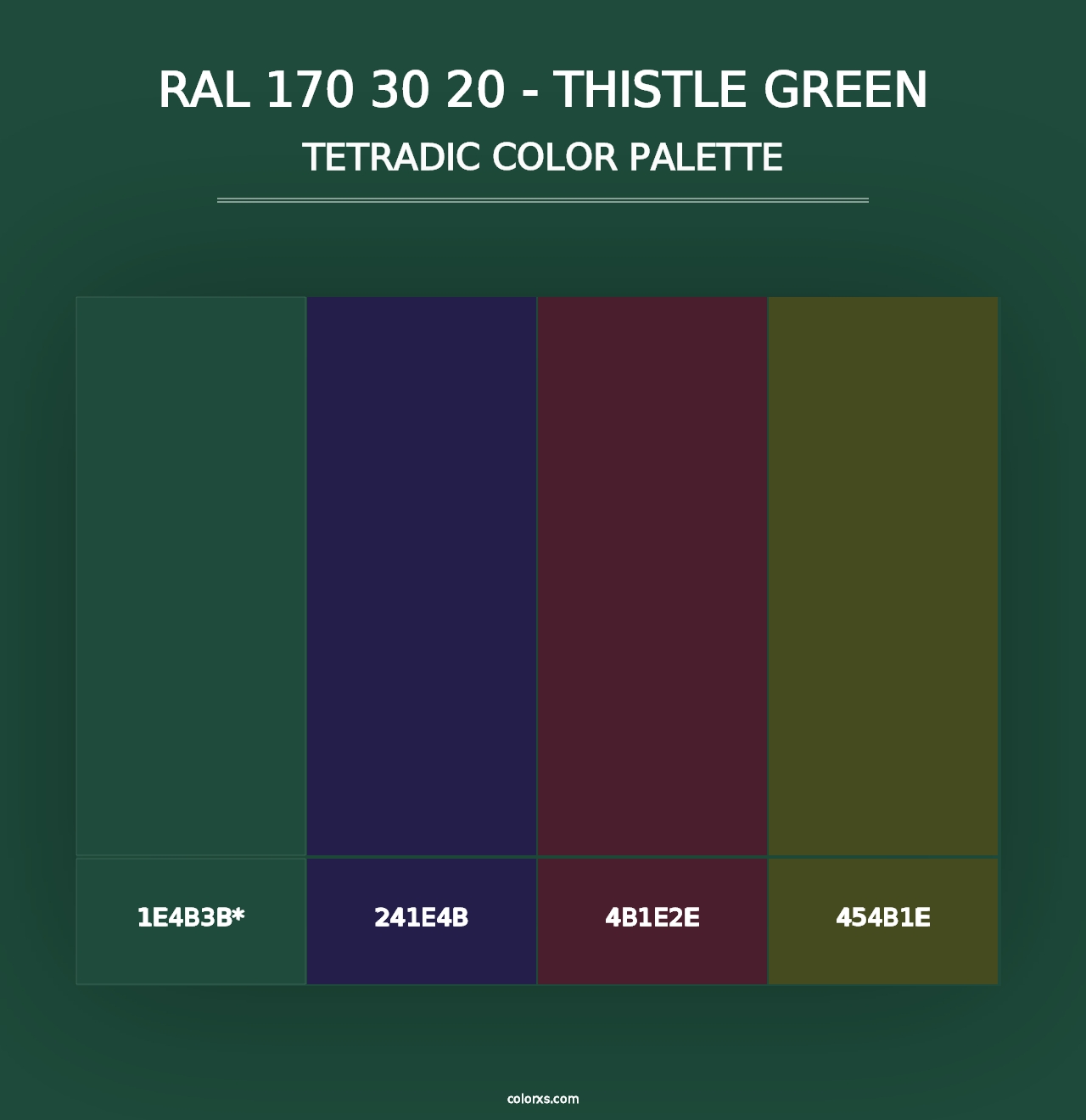 RAL 170 30 20 - Thistle Green - Tetradic Color Palette