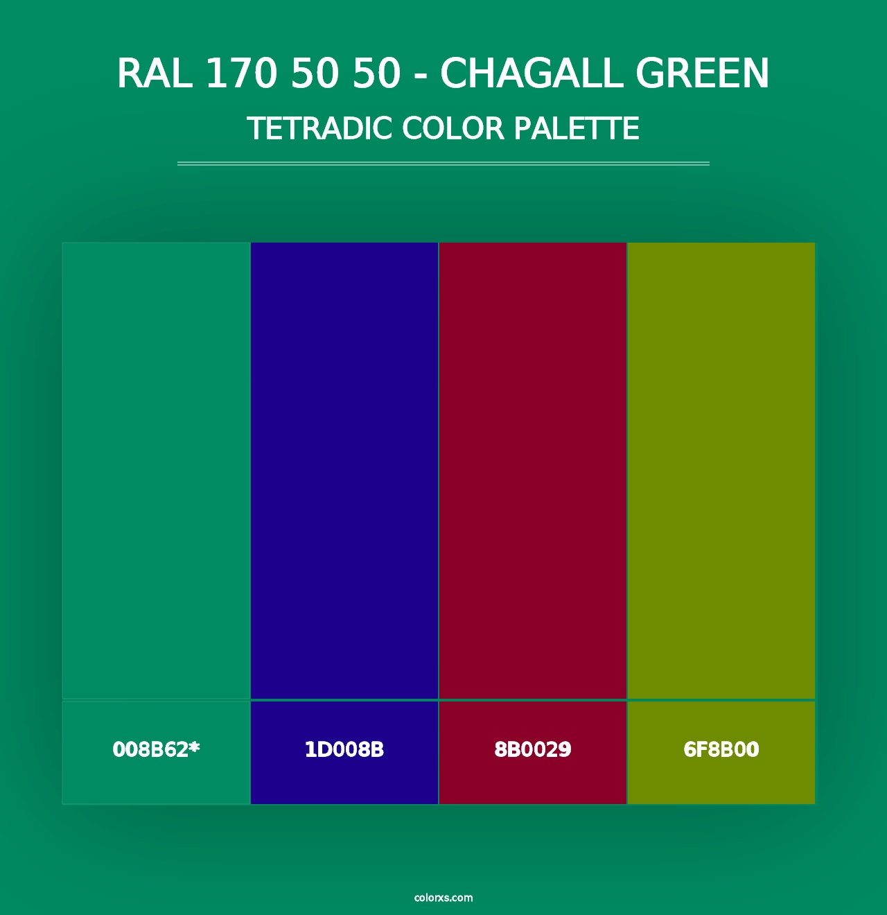 RAL 170 50 50 - Chagall Green - Tetradic Color Palette