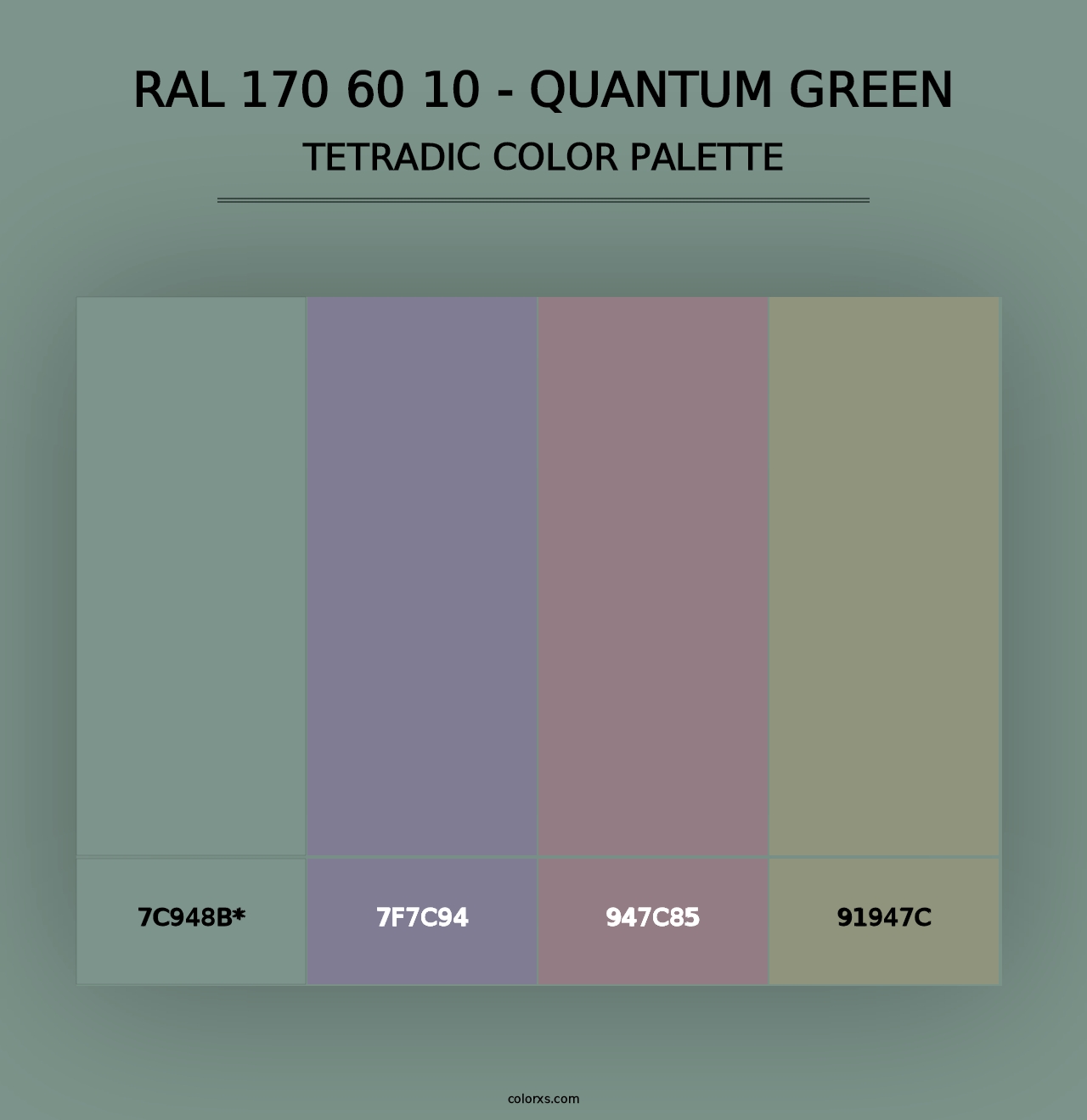 RAL 170 60 10 - Quantum Green - Tetradic Color Palette