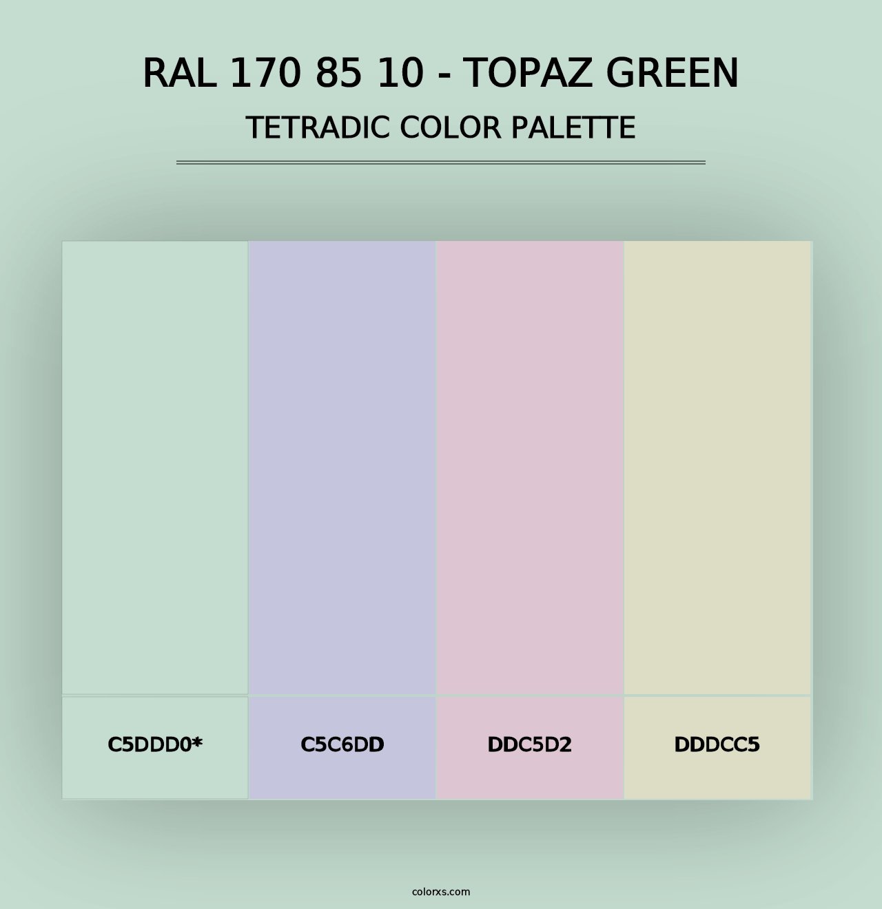 RAL 170 85 10 - Topaz Green - Tetradic Color Palette