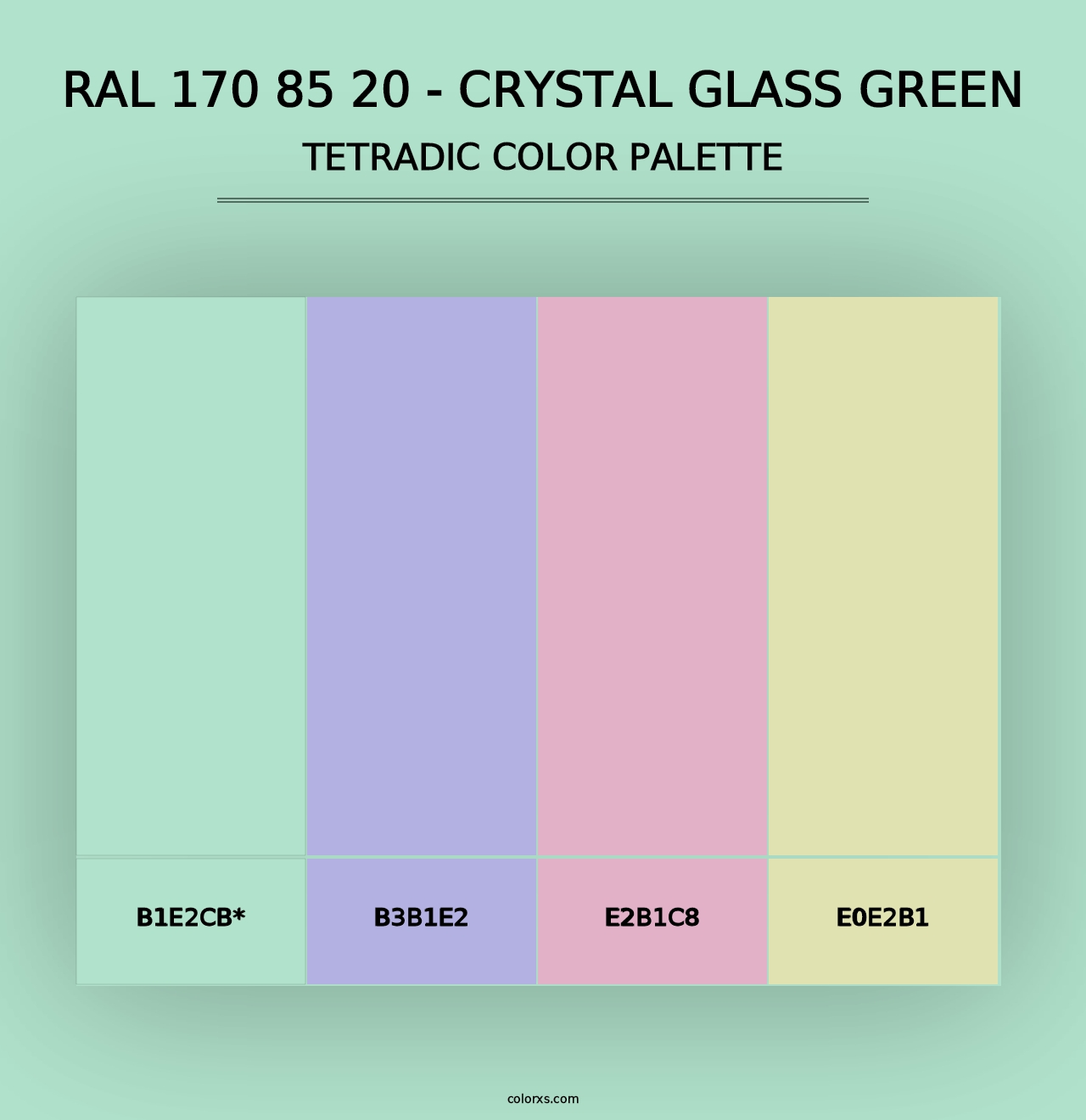 RAL 170 85 20 - Crystal Glass Green - Tetradic Color Palette