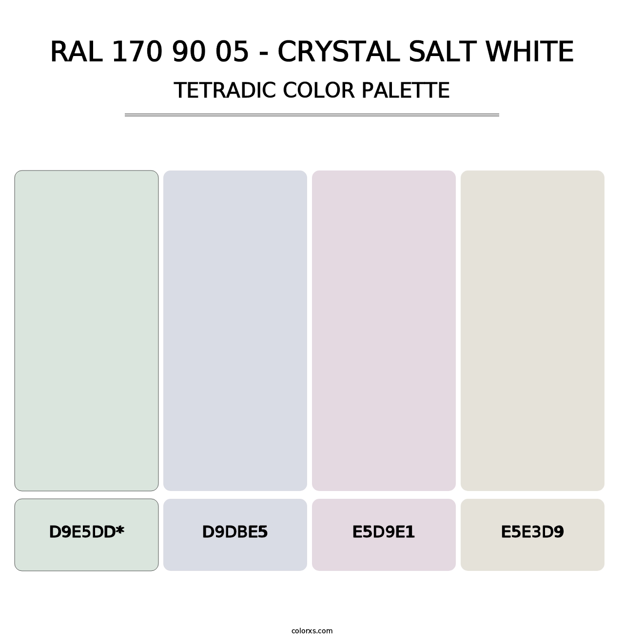 RAL 170 90 05 - Crystal Salt White - Tetradic Color Palette