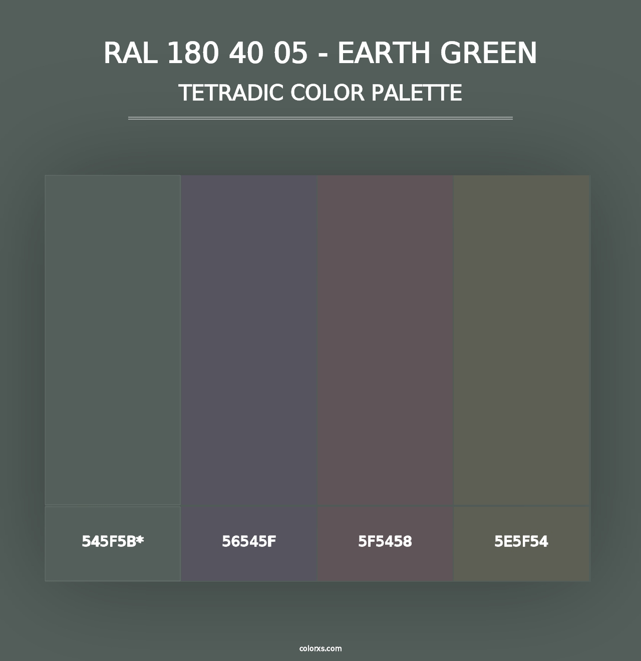 RAL 180 40 05 - Earth Green - Tetradic Color Palette