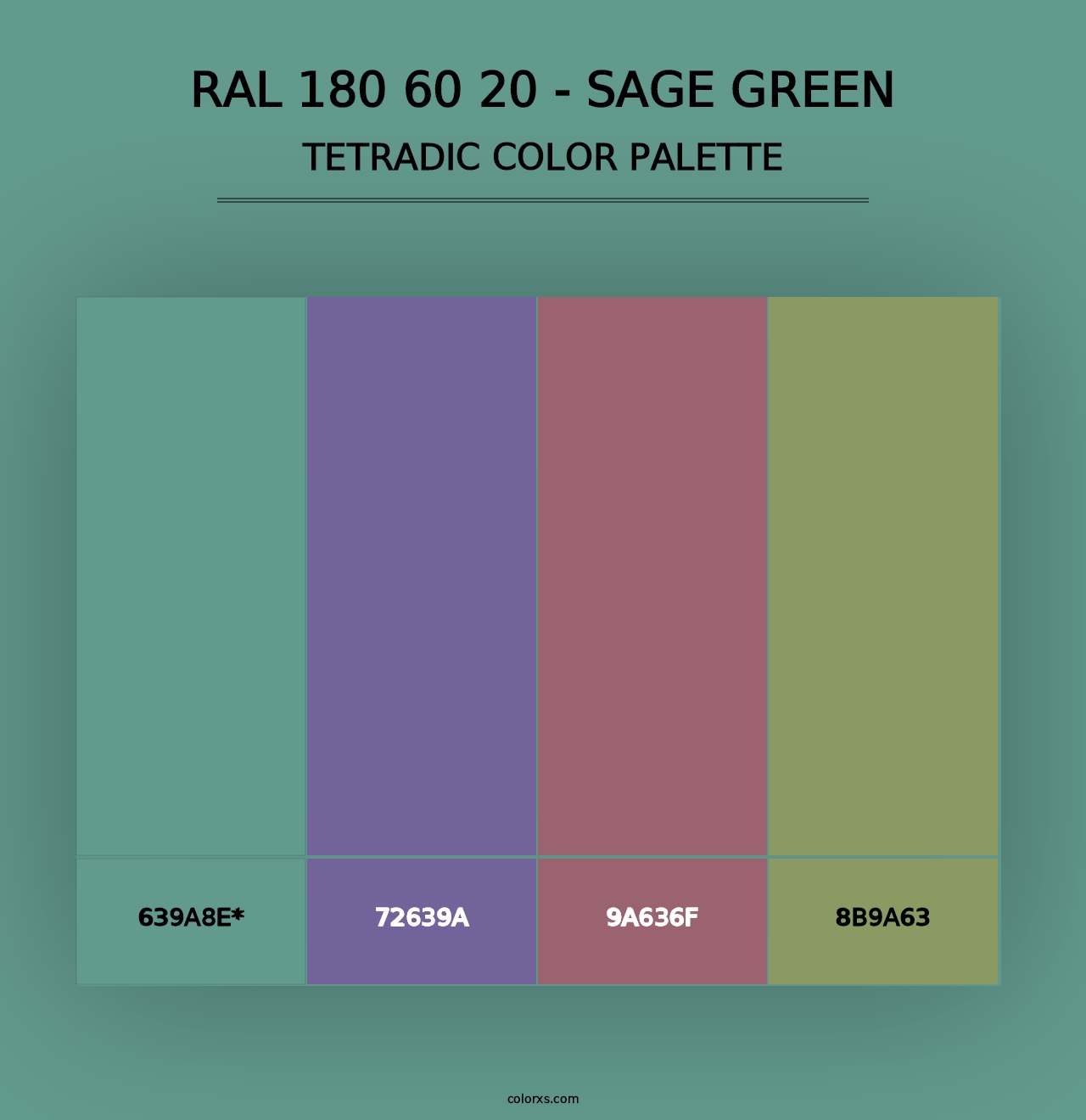 RAL 180 60 20 - Sage Green - Tetradic Color Palette