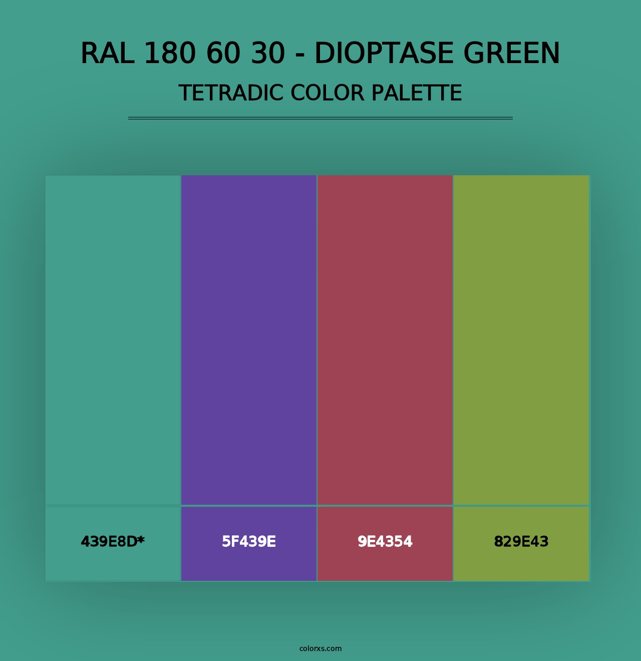 RAL 180 60 30 - Dioptase Green - Tetradic Color Palette