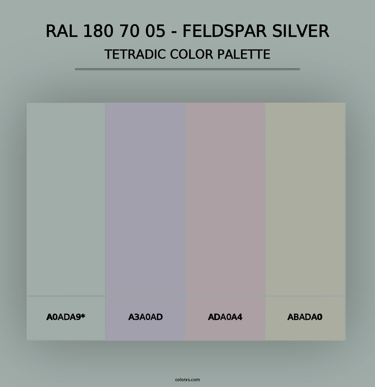 RAL 180 70 05 - Feldspar Silver - Tetradic Color Palette