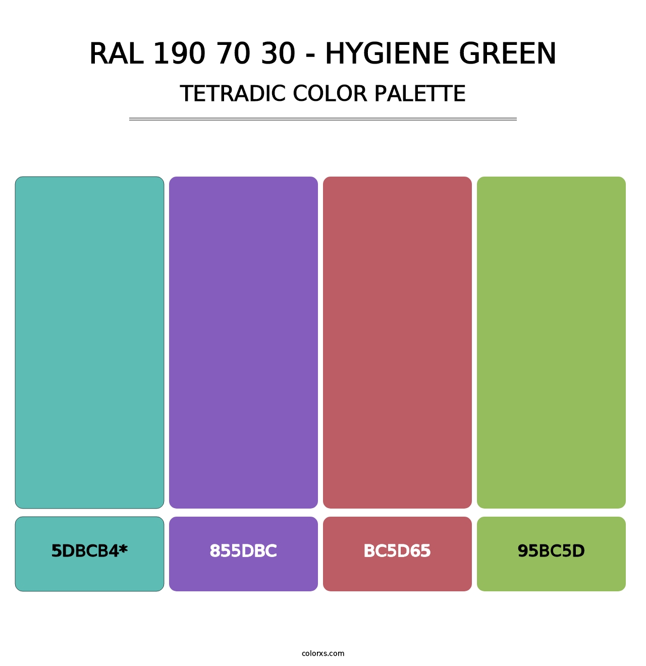 RAL 190 70 30 - Hygiene Green - Tetradic Color Palette