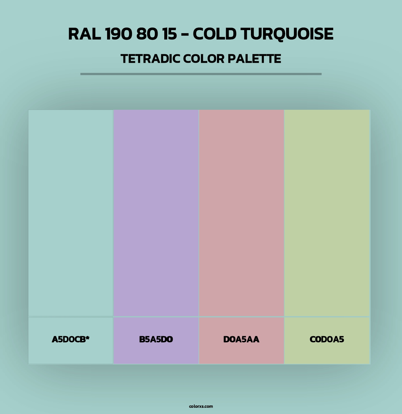 RAL 190 80 15 - Cold Turquoise - Tetradic Color Palette