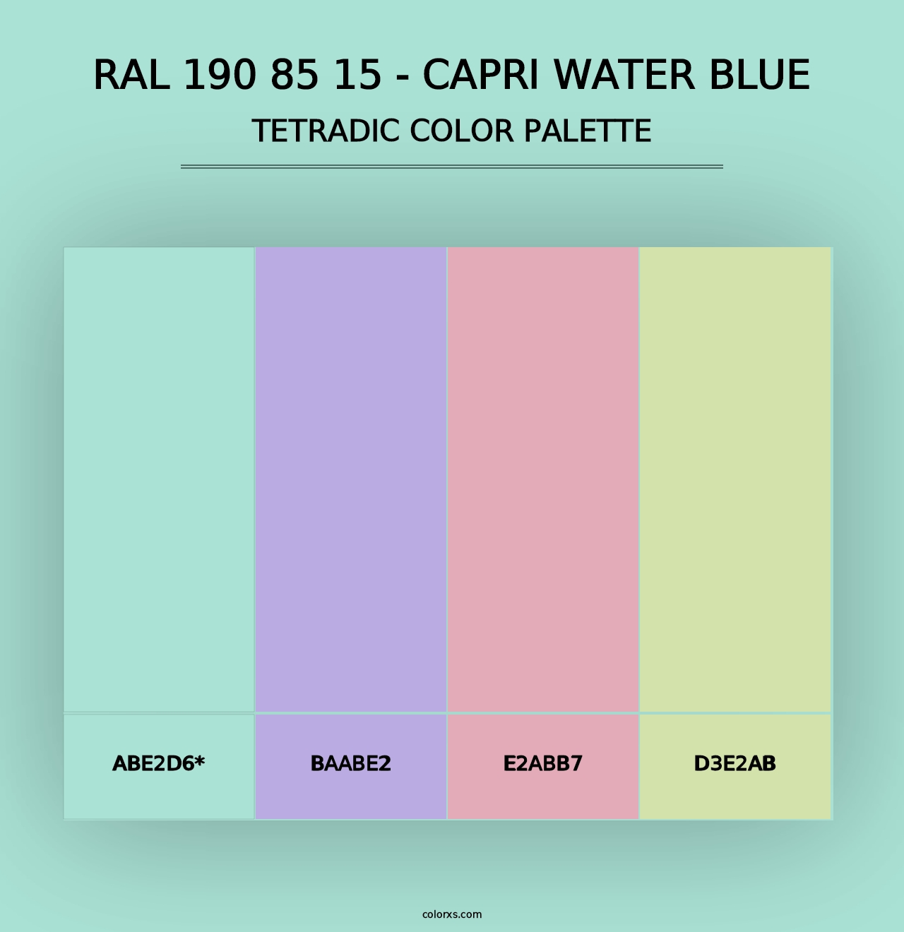 RAL 190 85 15 - Capri Water Blue - Tetradic Color Palette