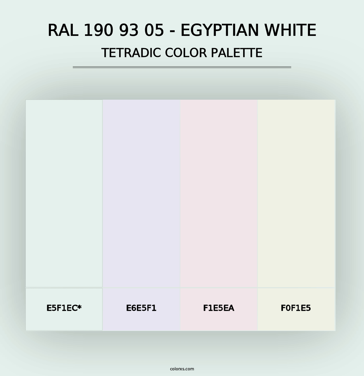 RAL 190 93 05 - Egyptian White - Tetradic Color Palette