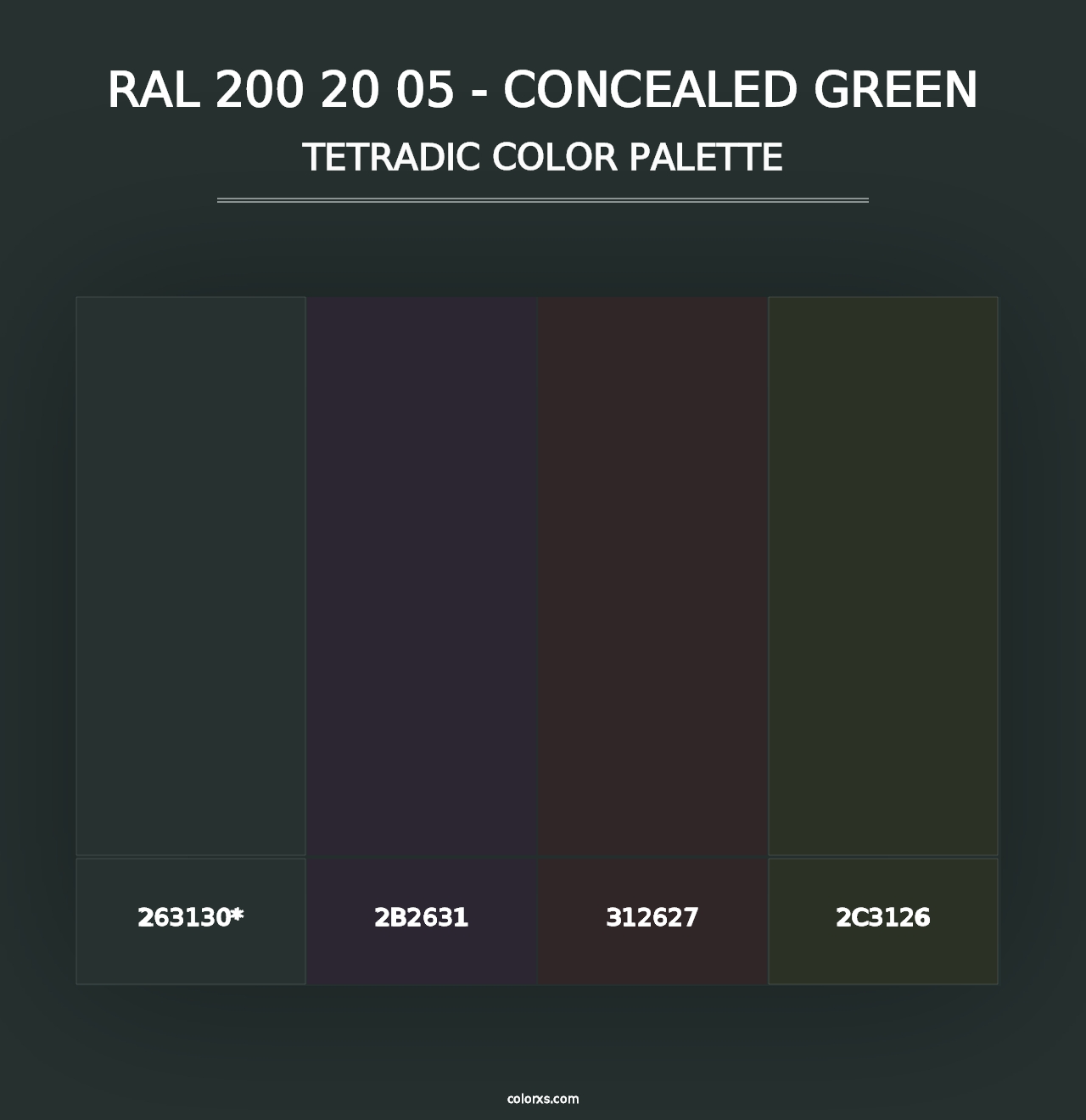 RAL 200 20 05 - Concealed Green - Tetradic Color Palette