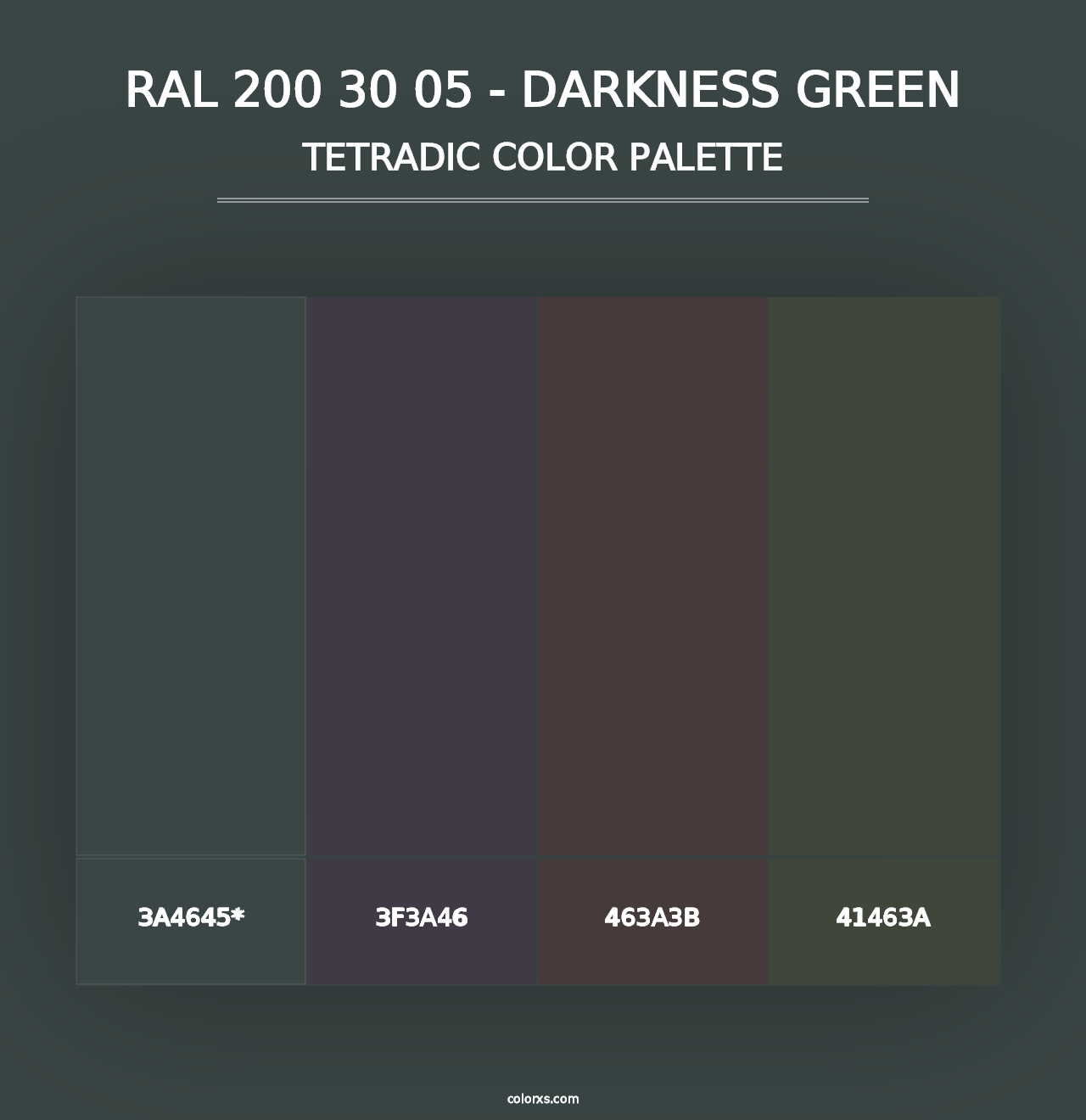 RAL 200 30 05 - Darkness Green - Tetradic Color Palette