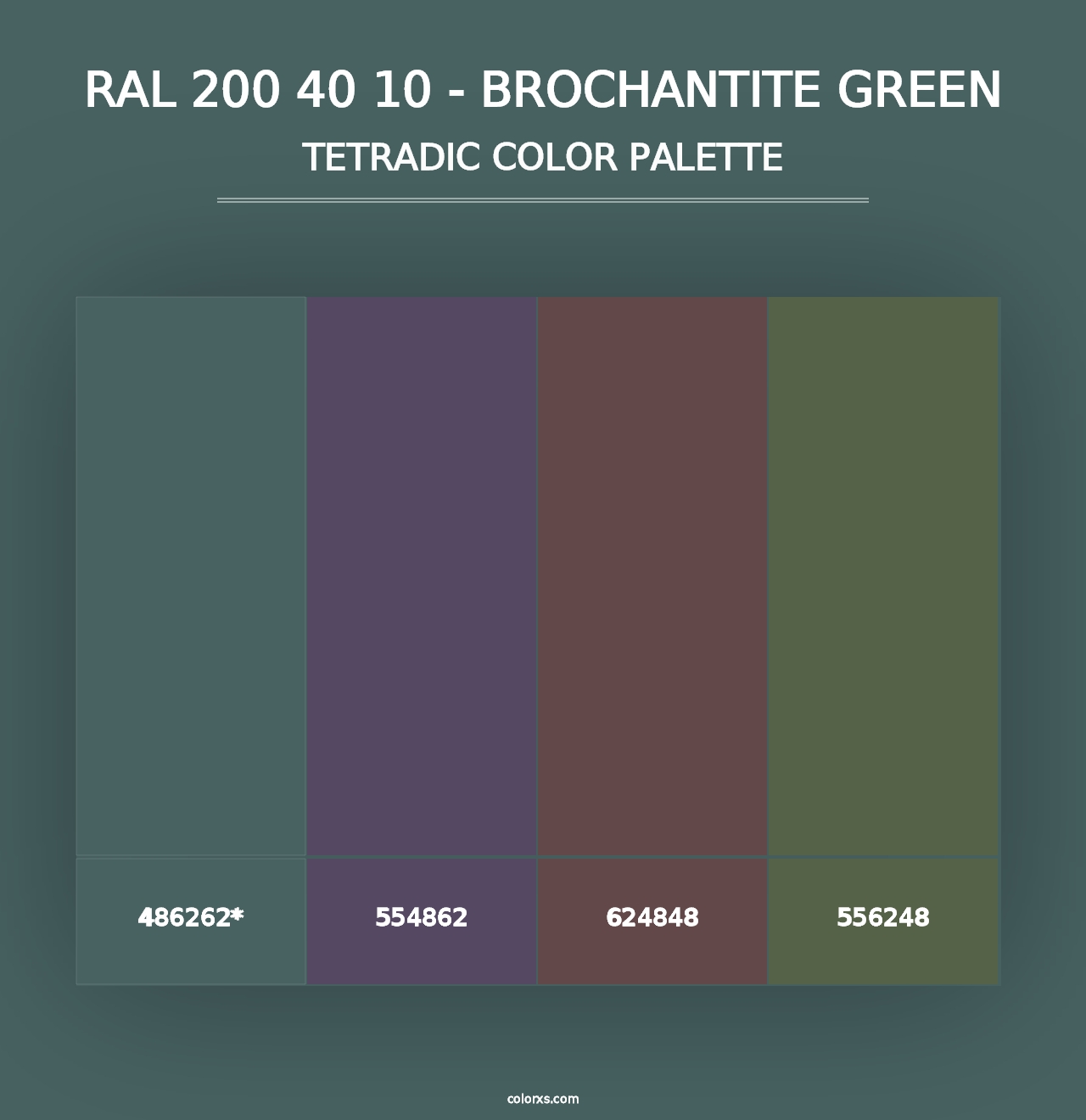 RAL 200 40 10 - Brochantite Green - Tetradic Color Palette