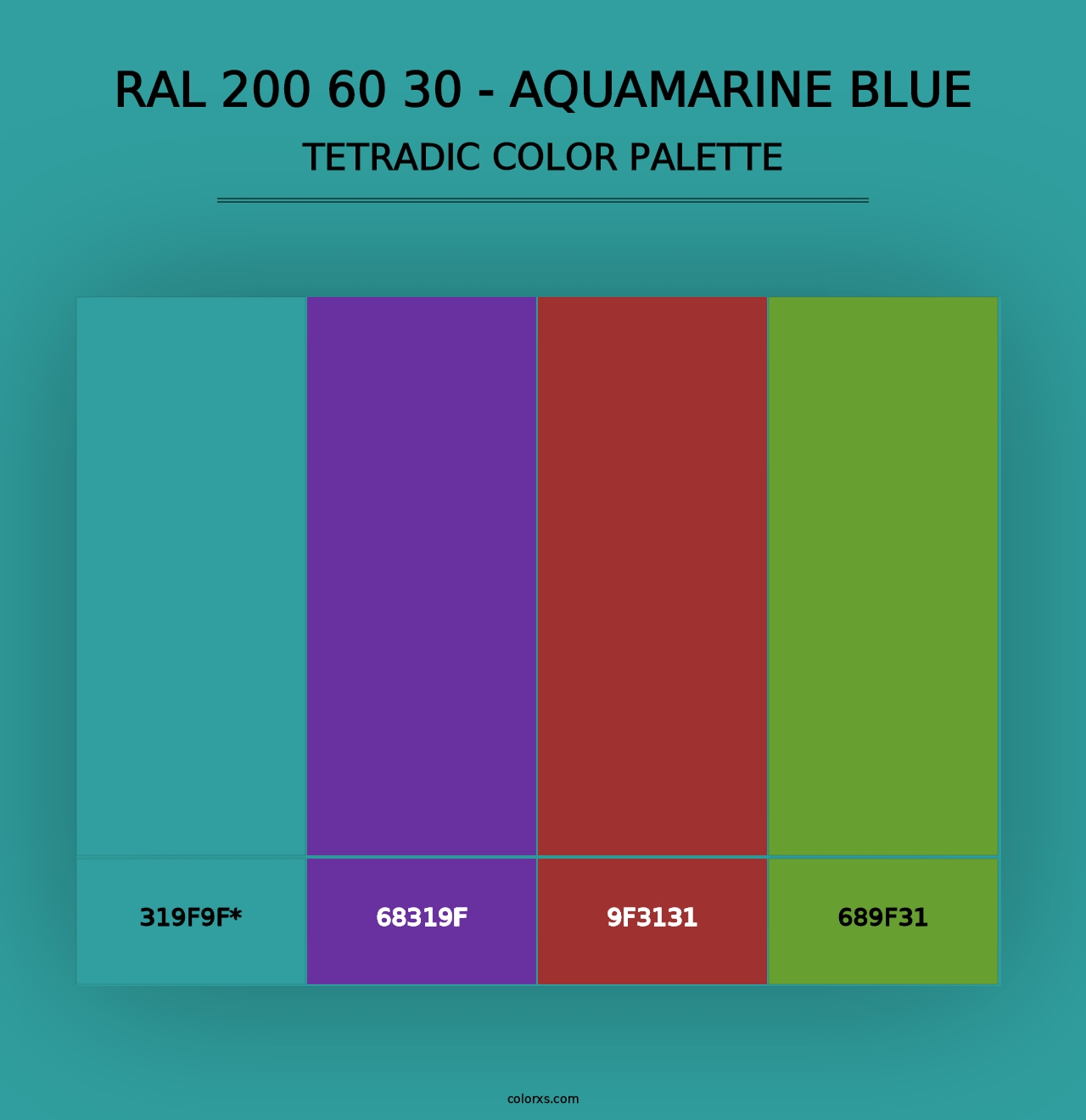 RAL 200 60 30 - Aquamarine Blue - Tetradic Color Palette