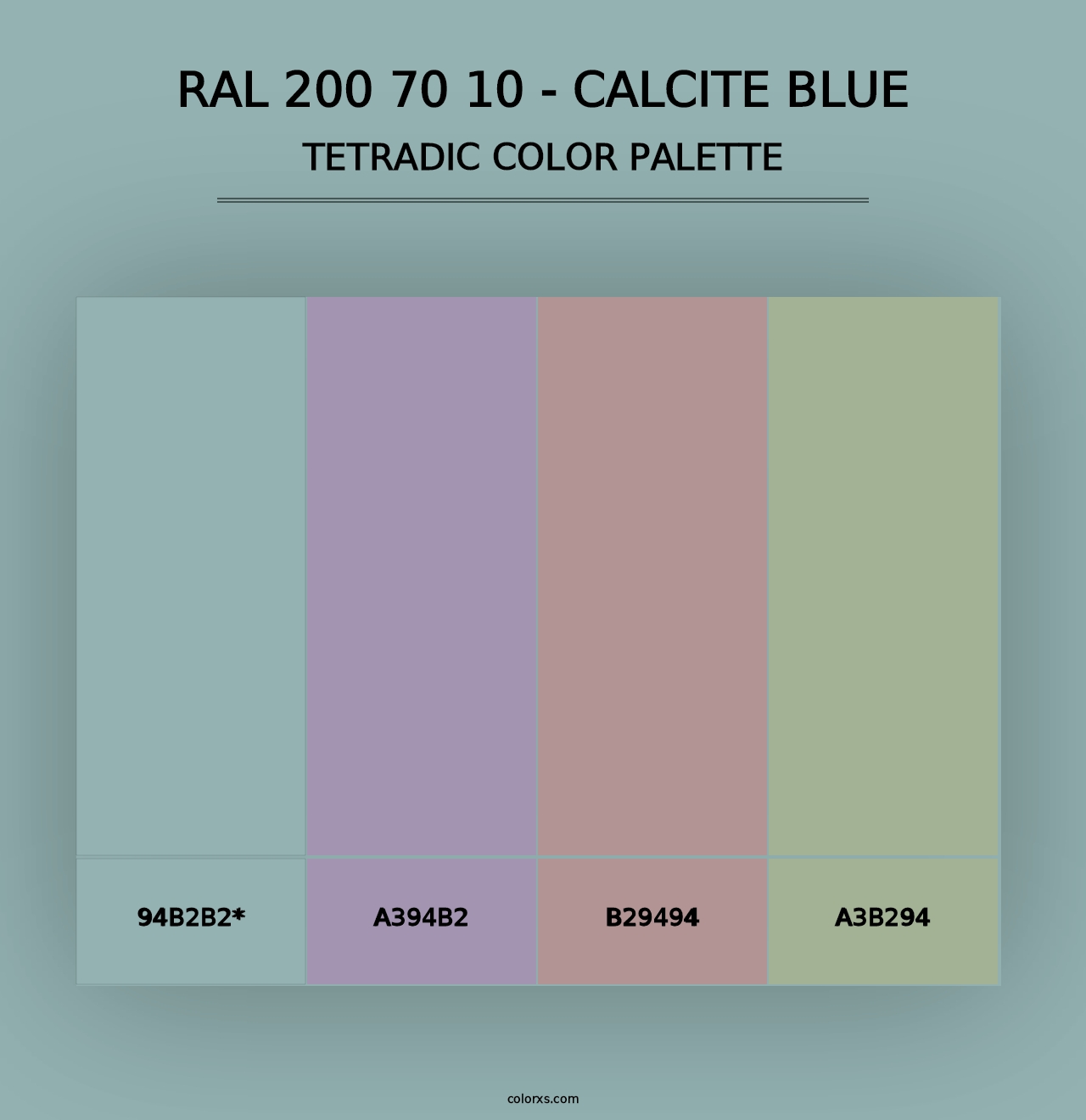 RAL 200 70 10 - Calcite Blue - Tetradic Color Palette