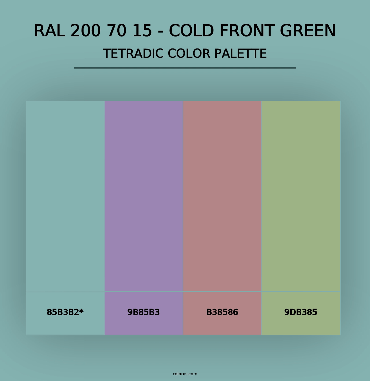 RAL 200 70 15 - Cold Front Green - Tetradic Color Palette