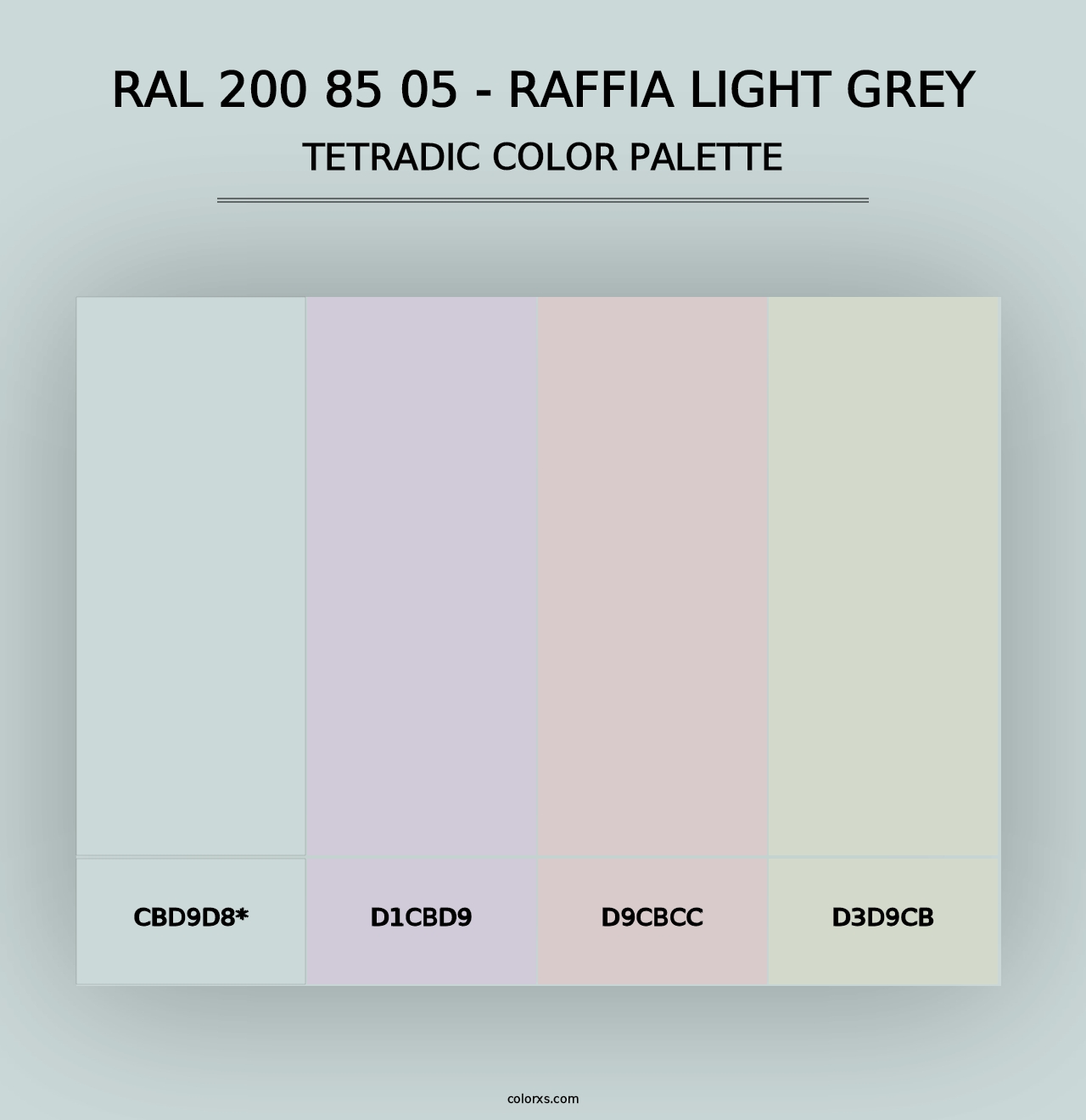 RAL 200 85 05 - Raffia Light Grey - Tetradic Color Palette