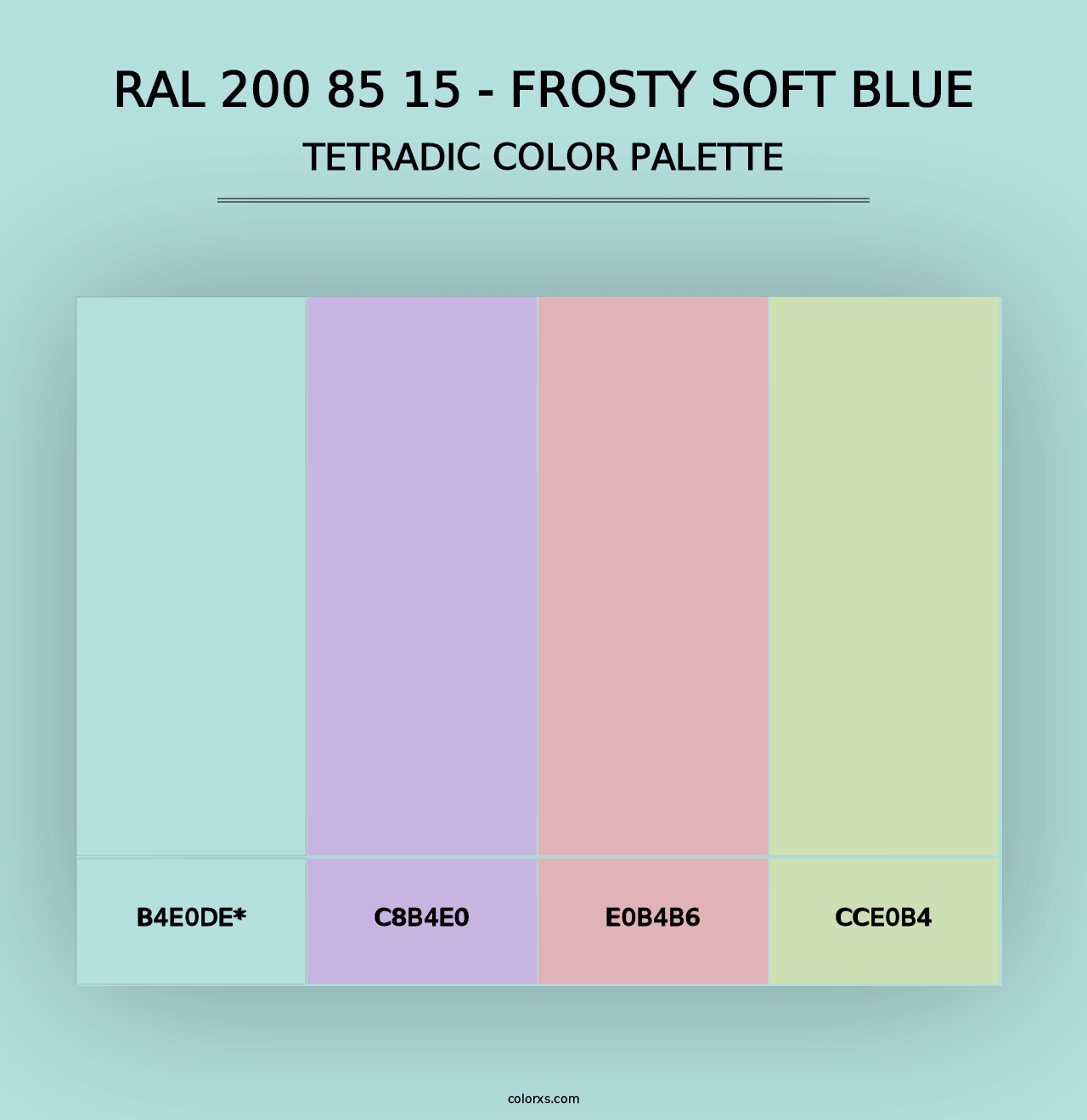 RAL 200 85 15 - Frosty Soft Blue - Tetradic Color Palette