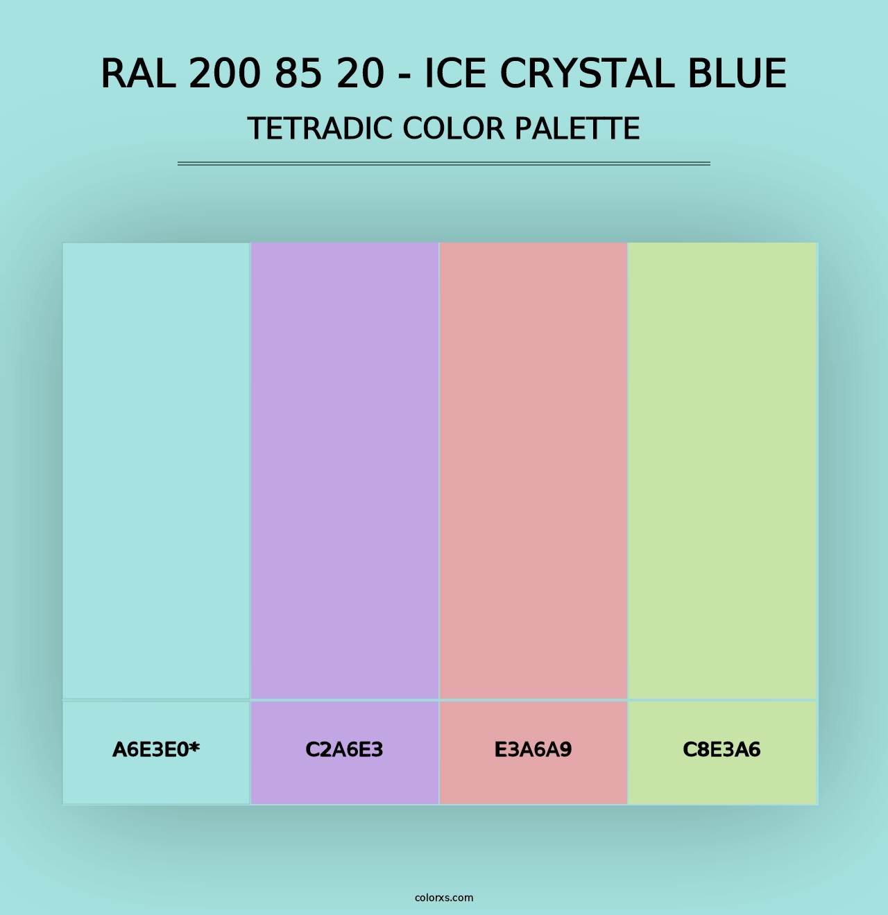 RAL 200 85 20 - Ice Crystal Blue - Tetradic Color Palette