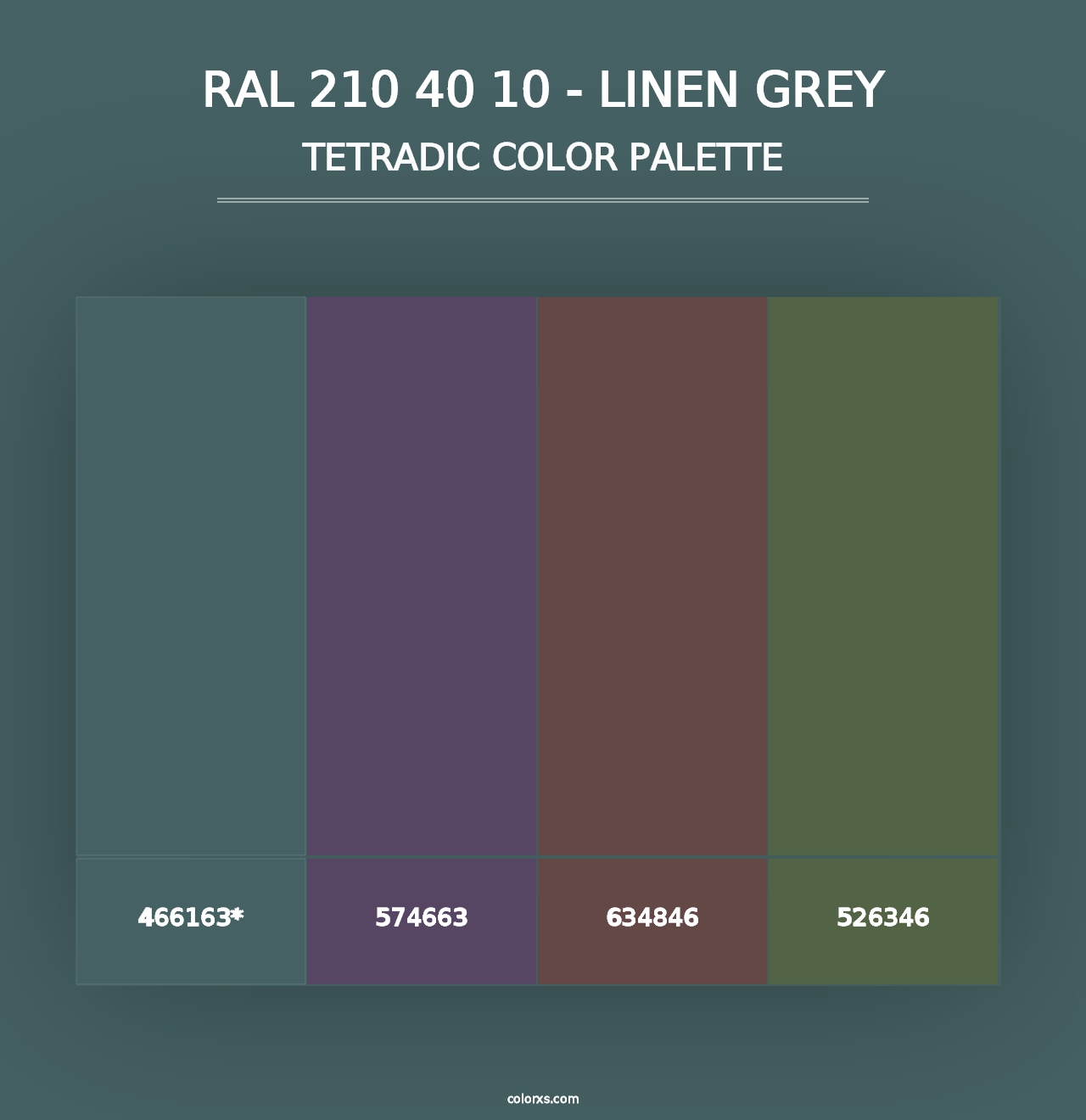 RAL 210 40 10 - Linen Grey - Tetradic Color Palette