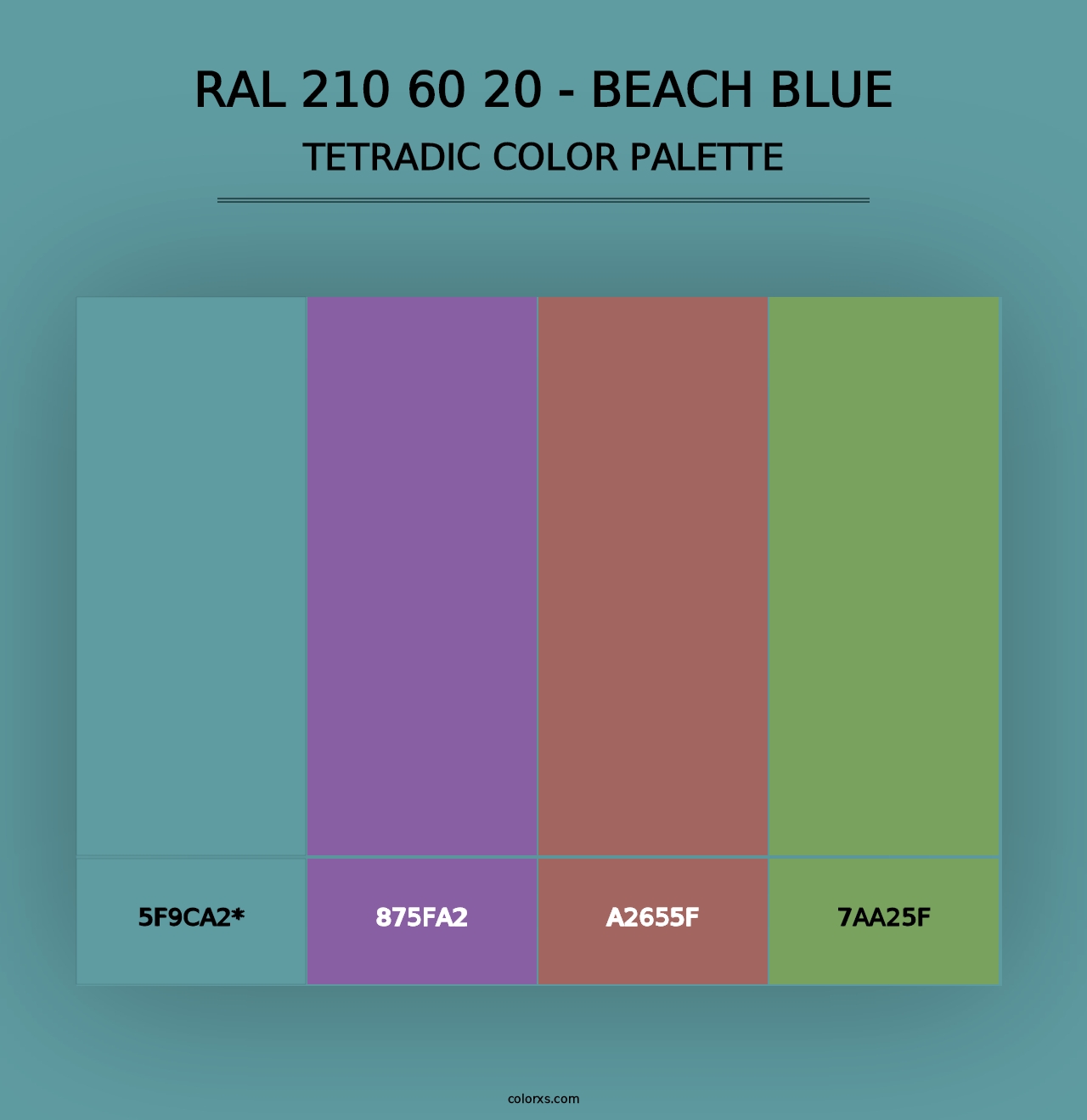 RAL 210 60 20 - Beach Blue - Tetradic Color Palette