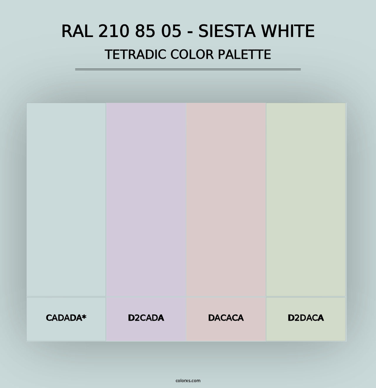 RAL 210 85 05 - Siesta White - Tetradic Color Palette