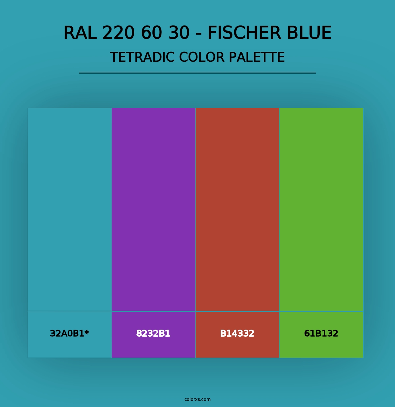 RAL 220 60 30 - Fischer Blue - Tetradic Color Palette