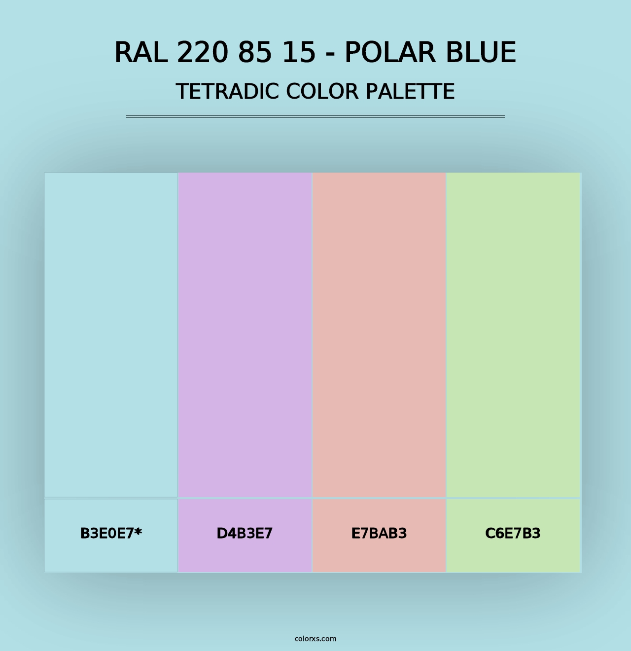 RAL 220 85 15 - Polar Blue - Tetradic Color Palette