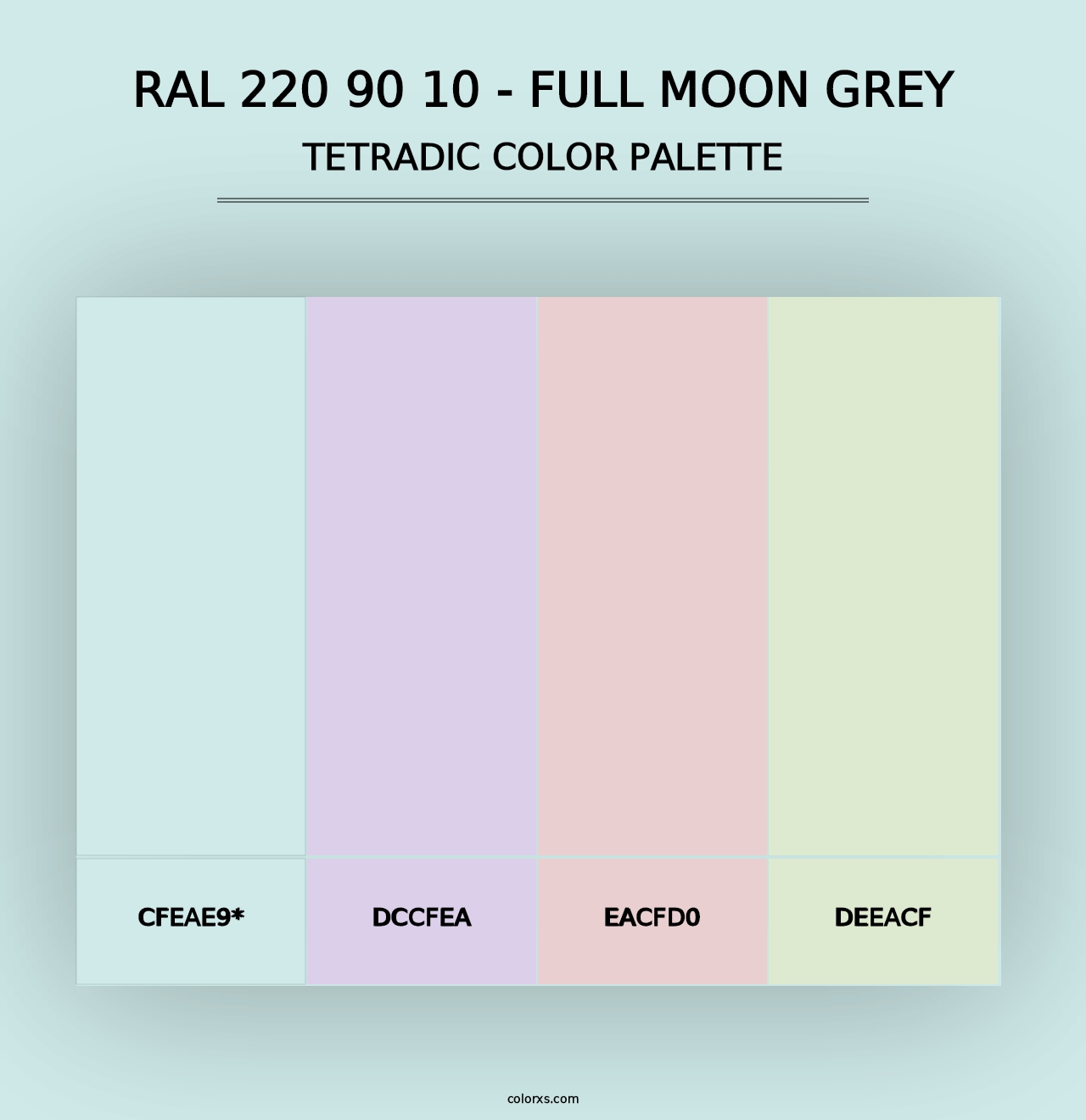 RAL 220 90 10 - Full Moon Grey - Tetradic Color Palette