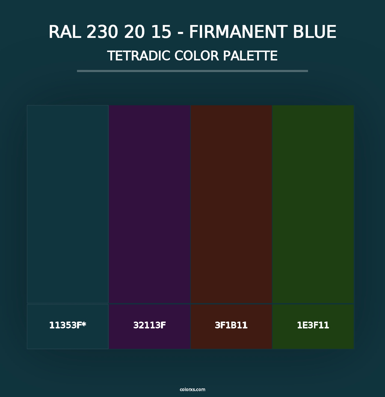 RAL 230 20 15 - Firmanent Blue - Tetradic Color Palette