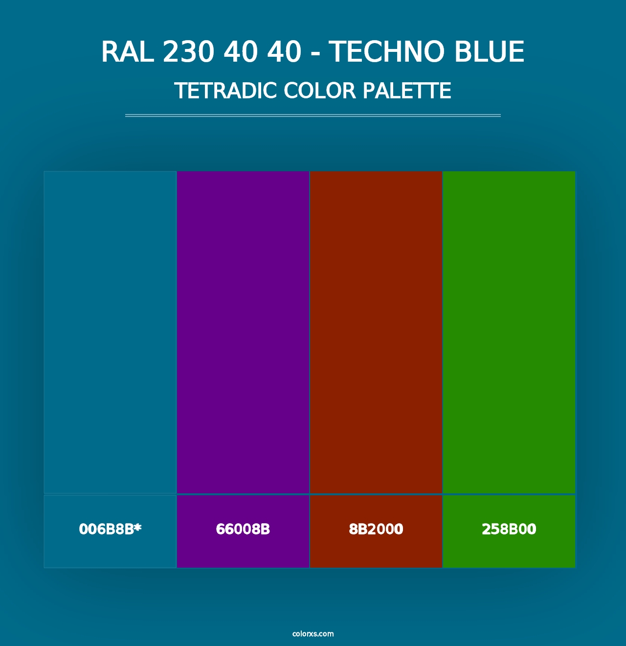 RAL 230 40 40 - Techno Blue - Tetradic Color Palette