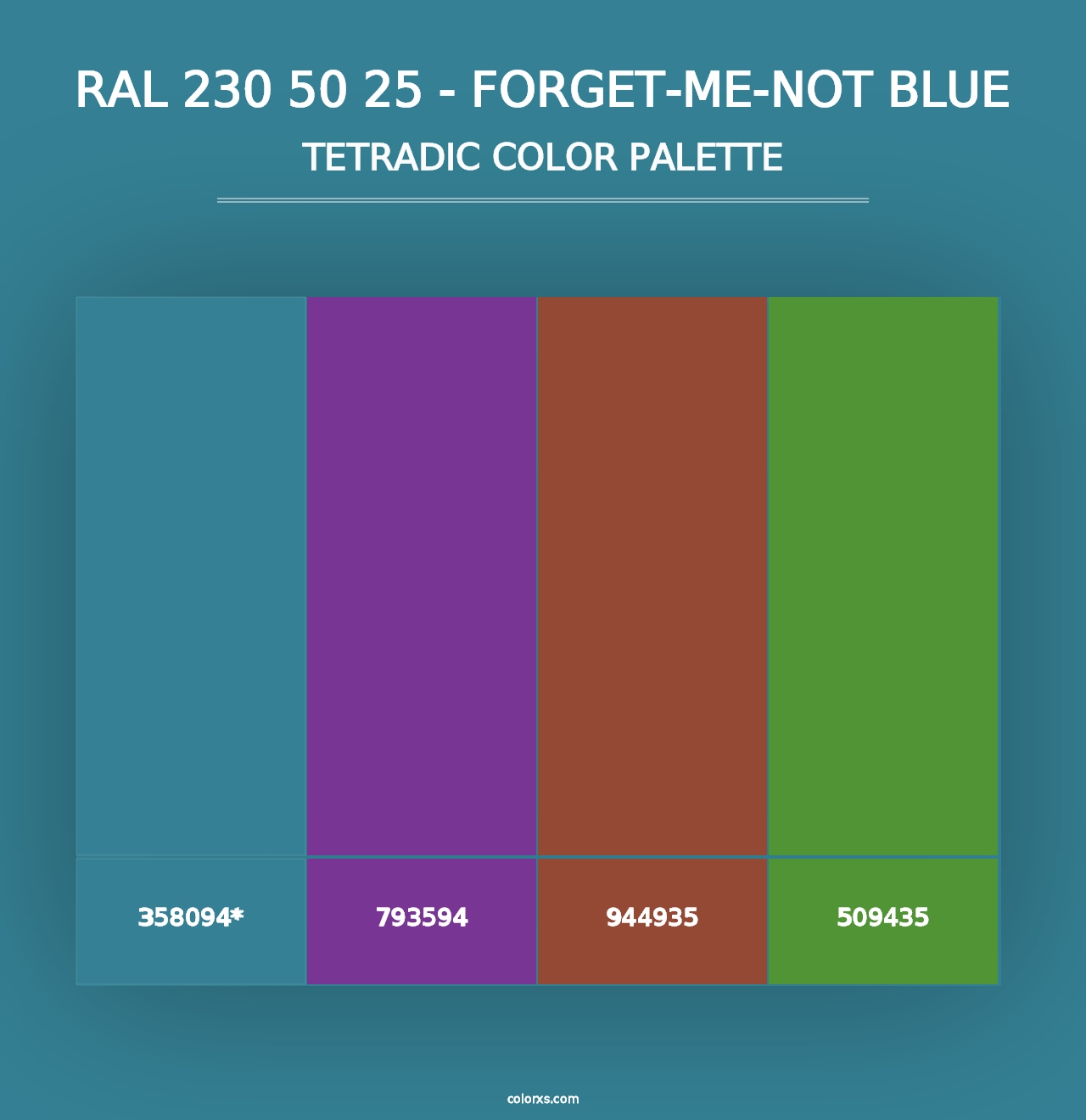 RAL 230 50 25 - Forget-Me-Not Blue - Tetradic Color Palette