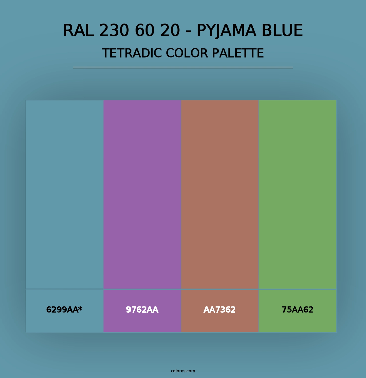 RAL 230 60 20 - Pyjama Blue - Tetradic Color Palette