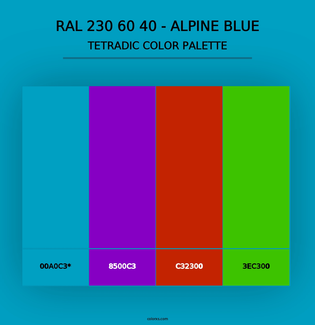 RAL 230 60 40 - Alpine Blue - Tetradic Color Palette