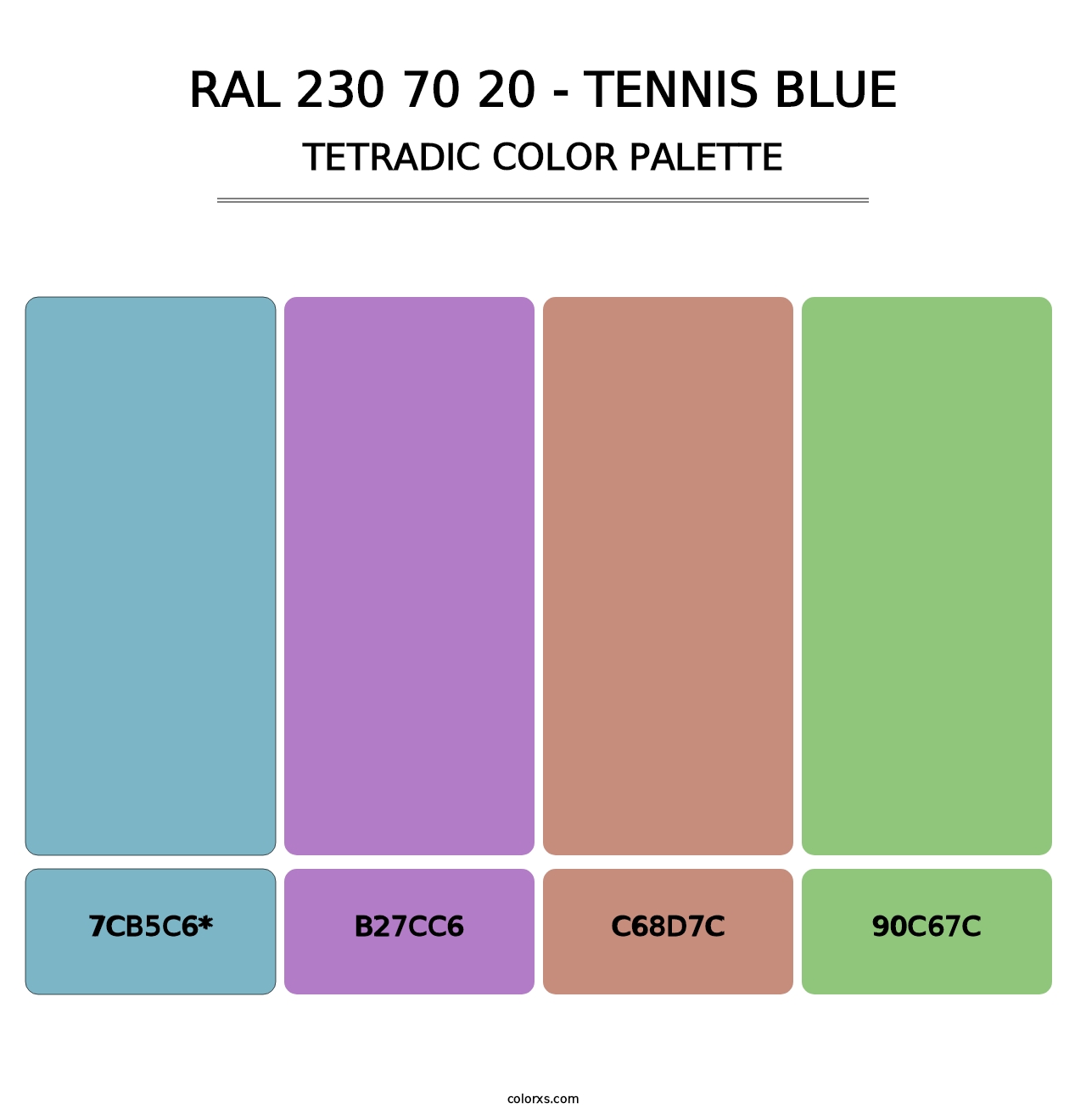 RAL 230 70 20 - Tennis Blue - Tetradic Color Palette