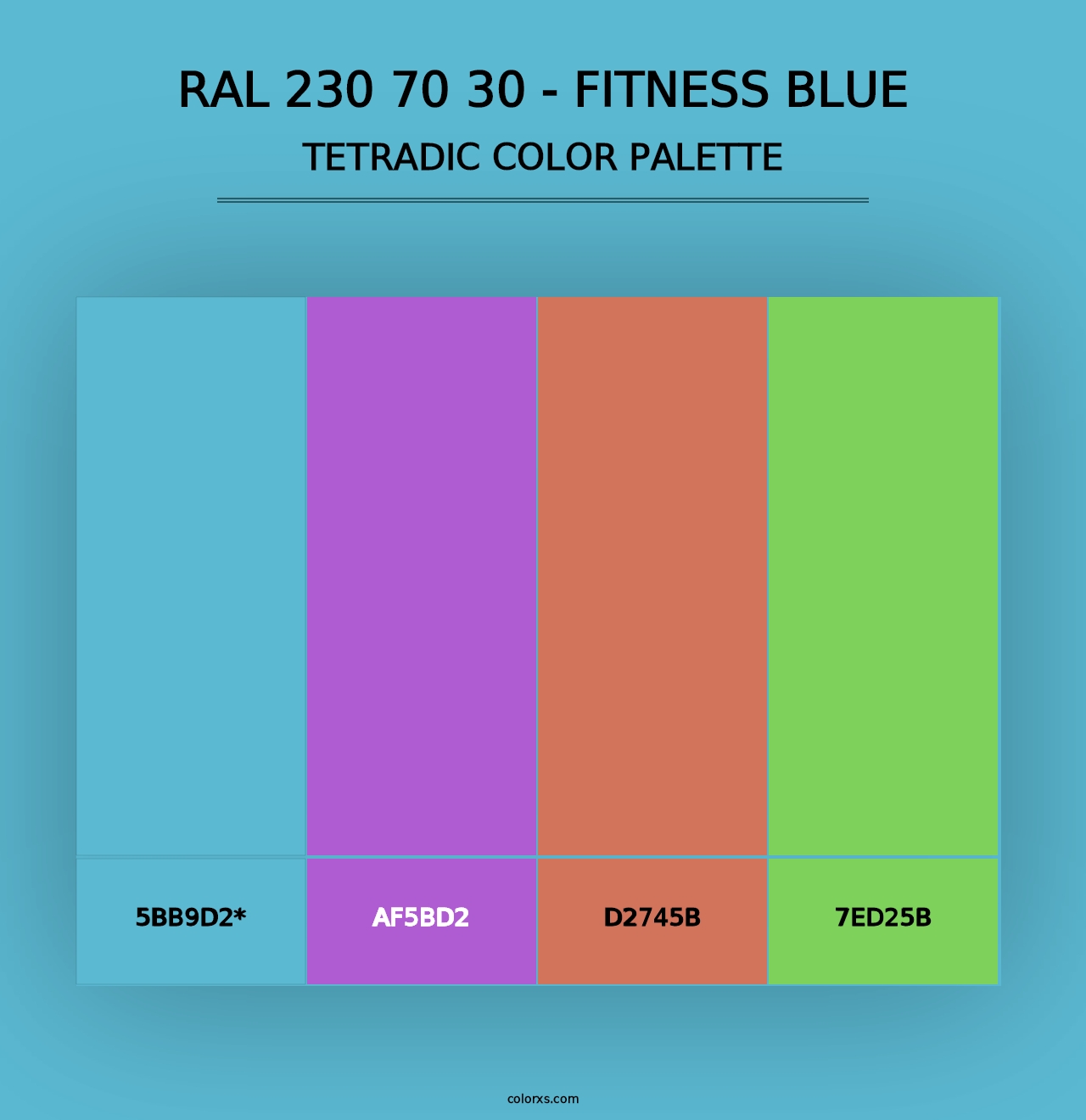 RAL 230 70 30 - Fitness Blue - Tetradic Color Palette