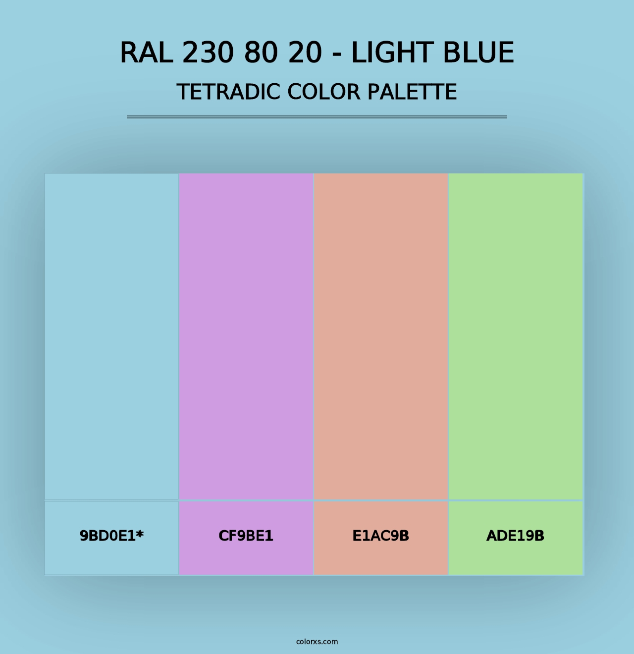 RAL 230 80 20 - Light Blue - Tetradic Color Palette