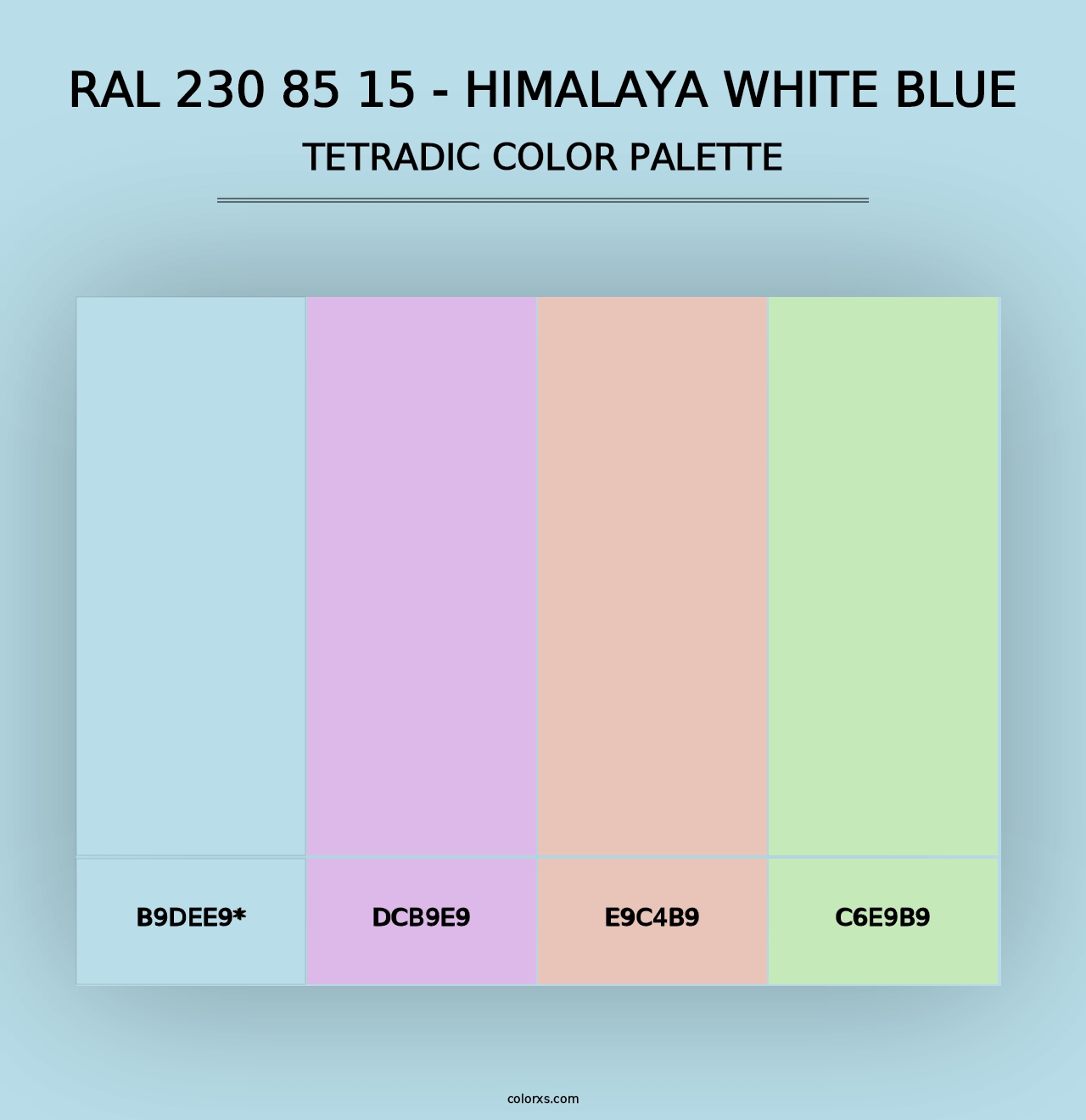 RAL 230 85 15 - Himalaya White Blue - Tetradic Color Palette