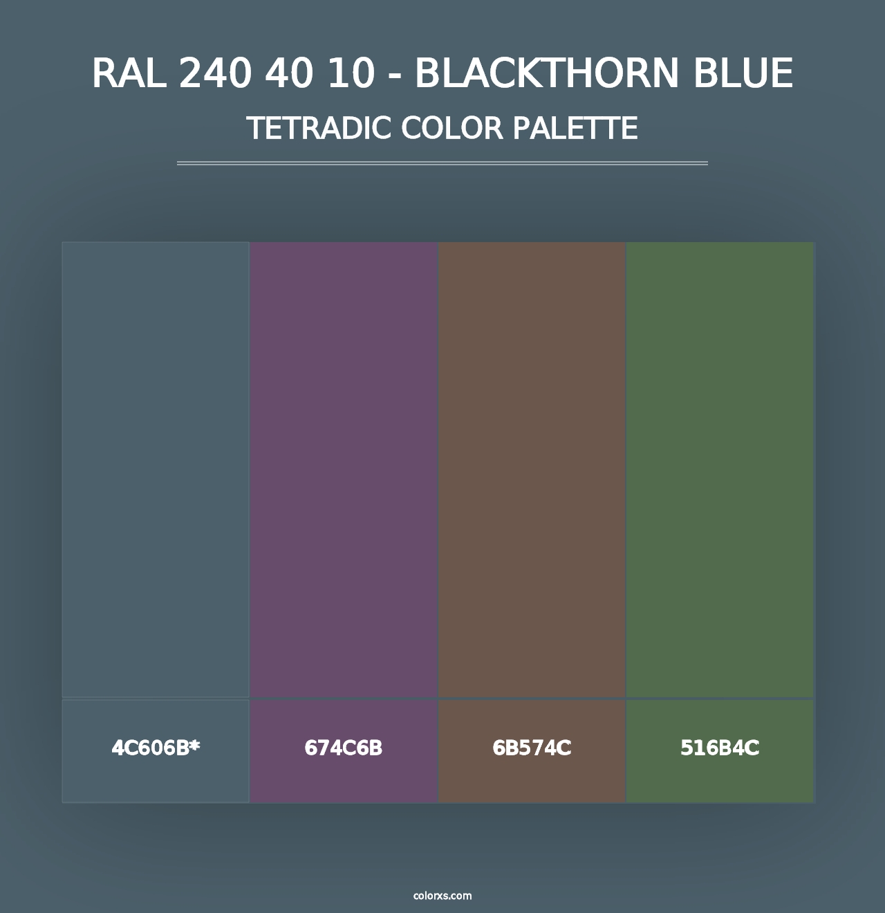 RAL 240 40 10 - Blackthorn Blue - Tetradic Color Palette