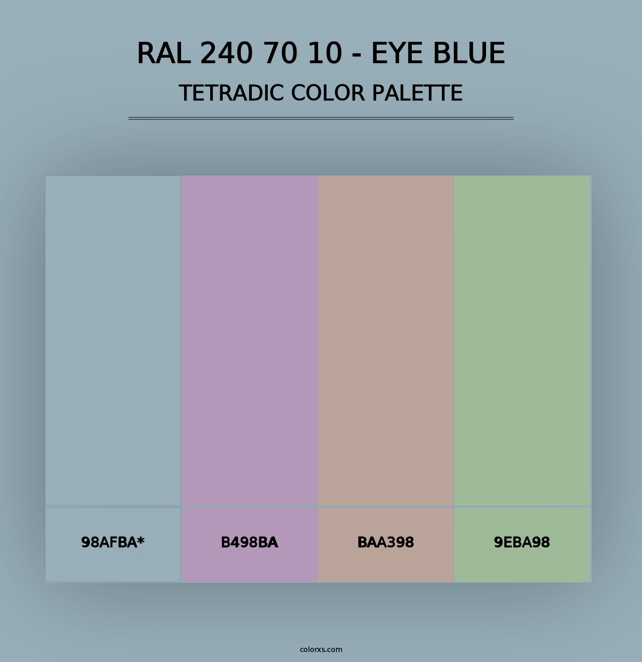 RAL 240 70 10 - Eye Blue - Tetradic Color Palette