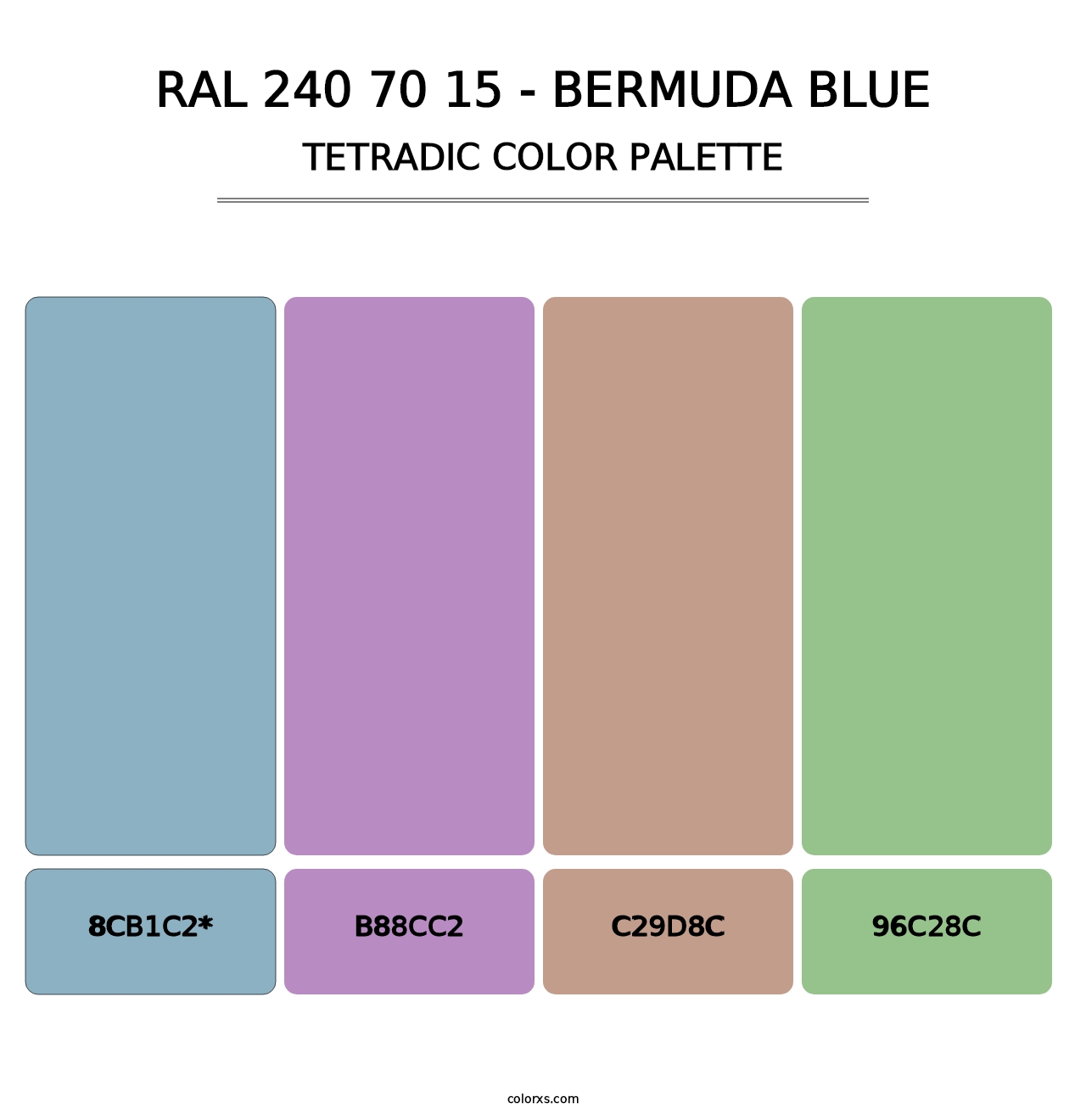 RAL 240 70 15 - Bermuda Blue - Tetradic Color Palette