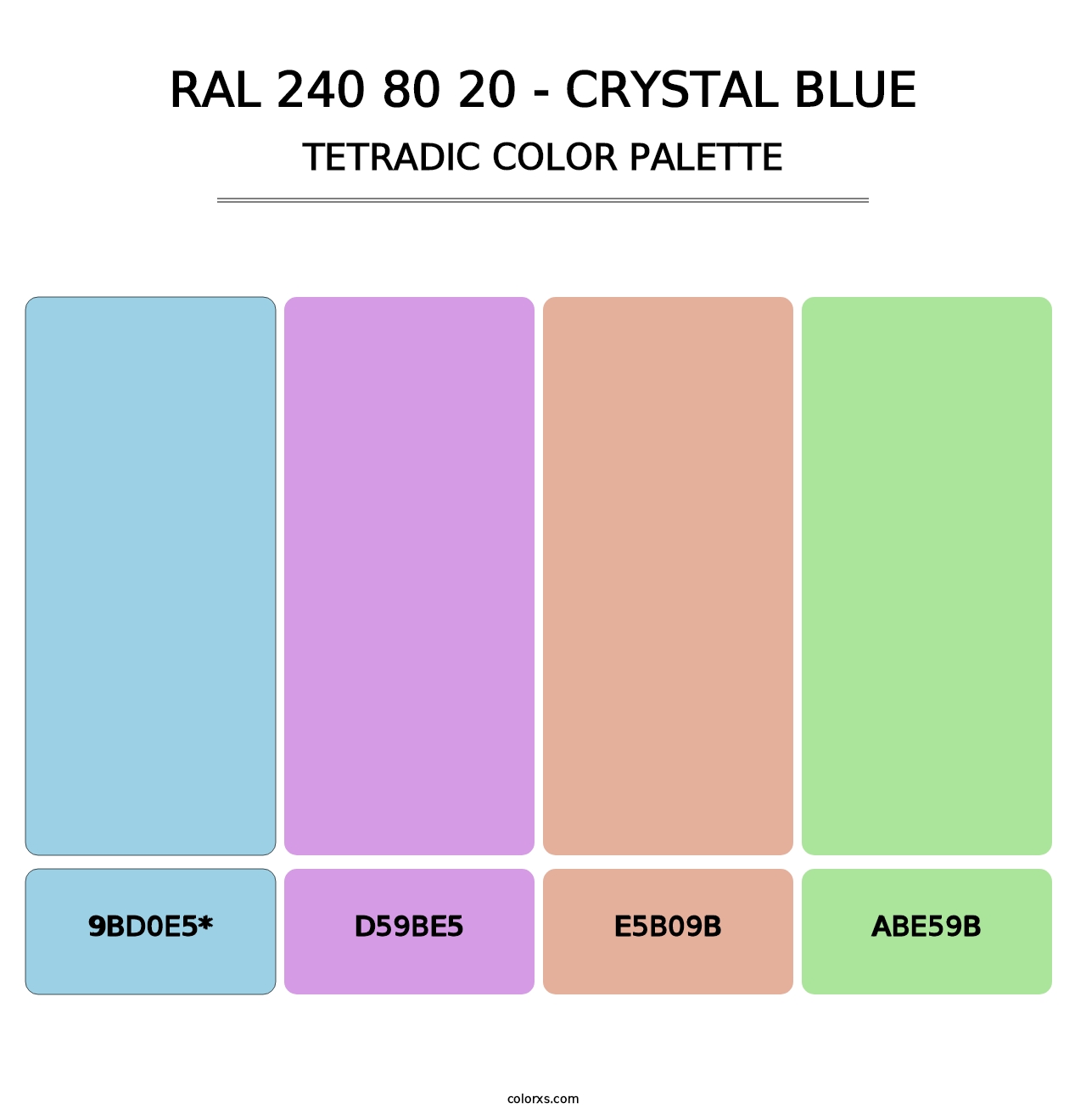 RAL 240 80 20 - Crystal Blue - Tetradic Color Palette