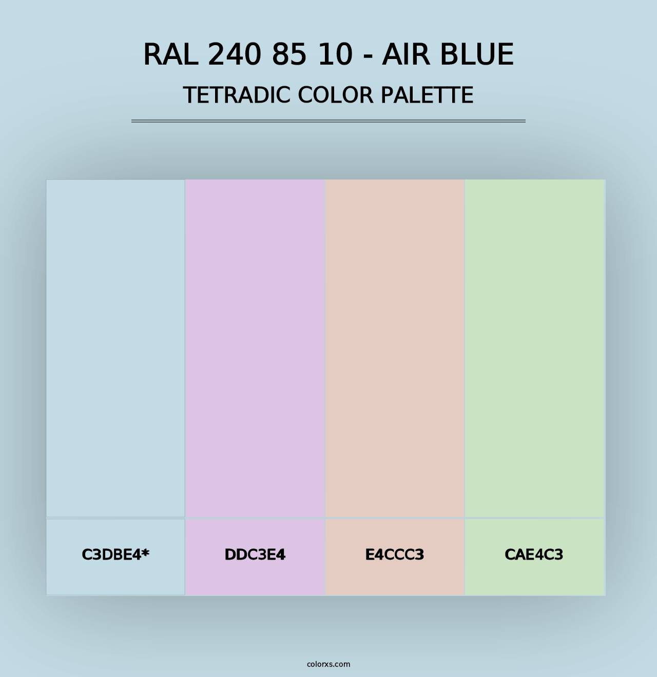 RAL 240 85 10 - Air Blue - Tetradic Color Palette