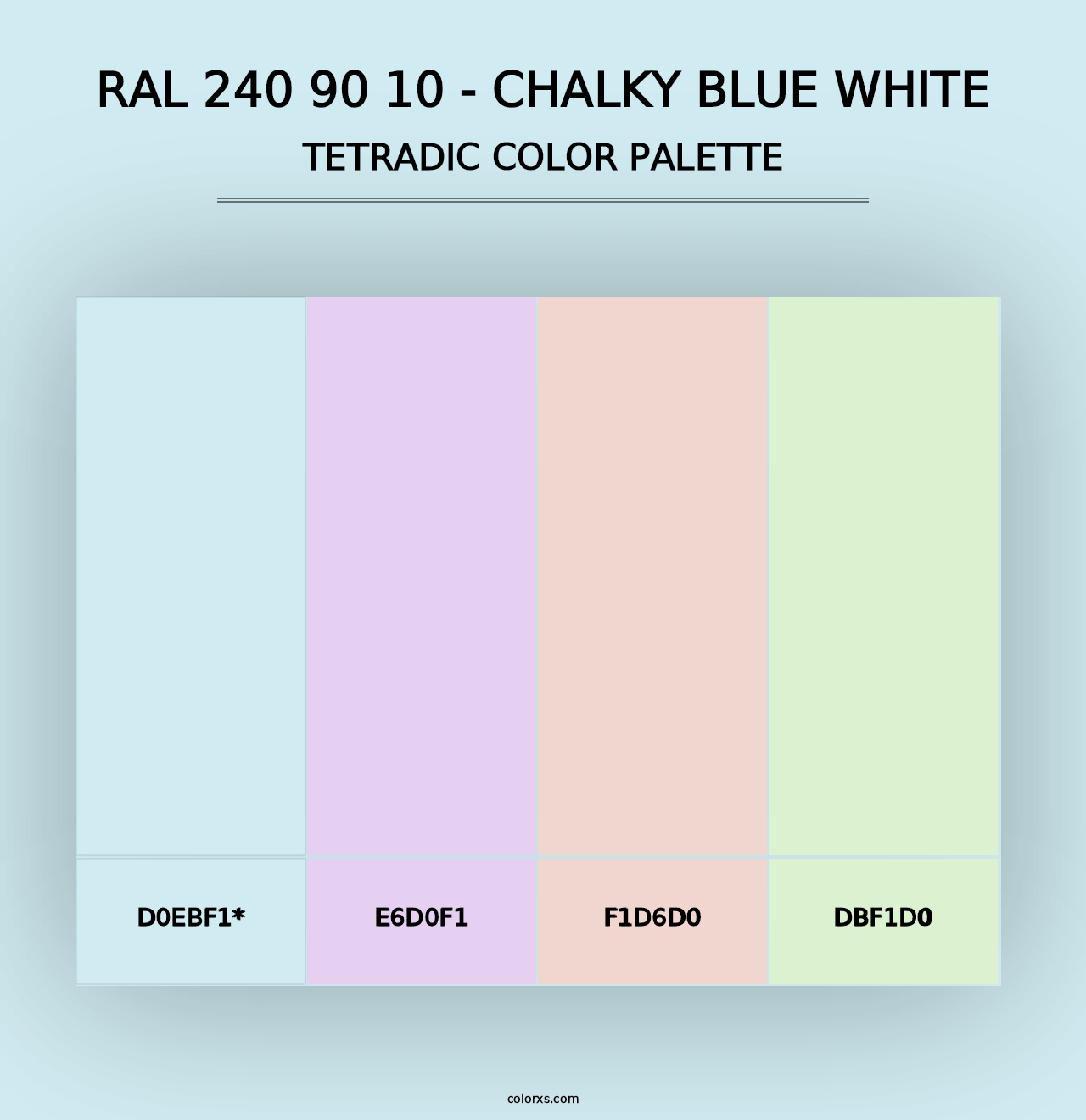 RAL 240 90 10 - Chalky Blue White - Tetradic Color Palette