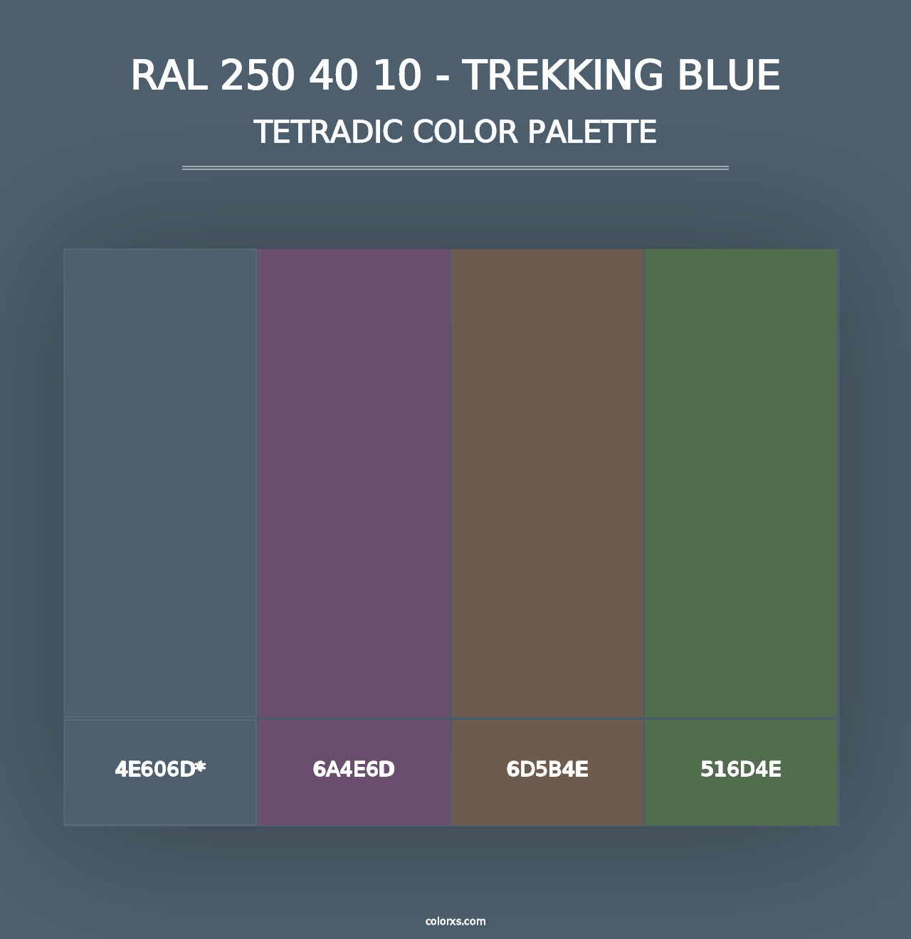 RAL 250 40 10 - Trekking Blue - Tetradic Color Palette