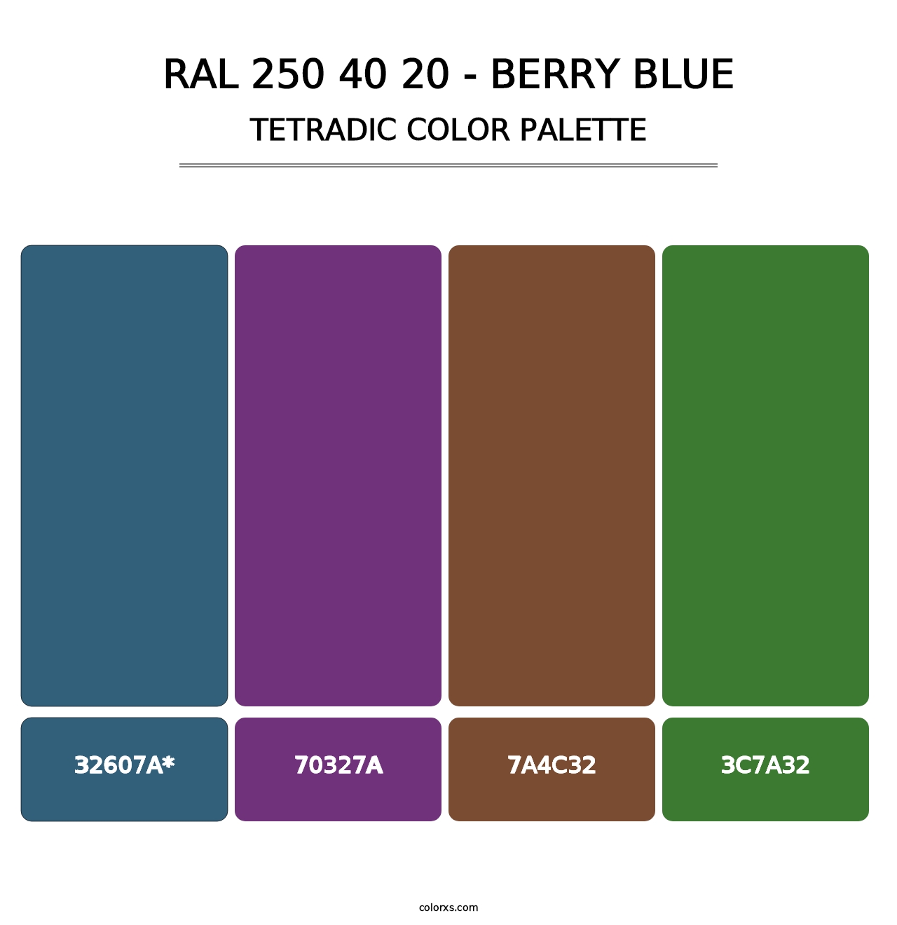 RAL 250 40 20 - Berry Blue - Tetradic Color Palette