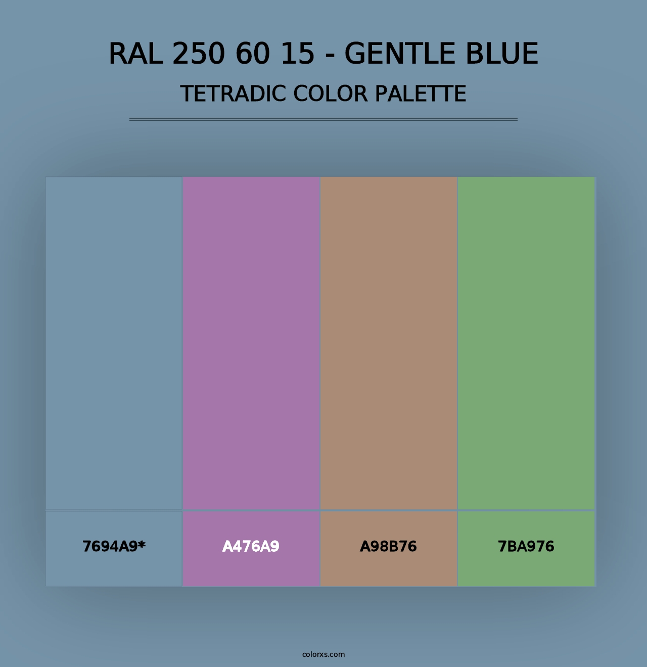 RAL 250 60 15 - Gentle Blue - Tetradic Color Palette